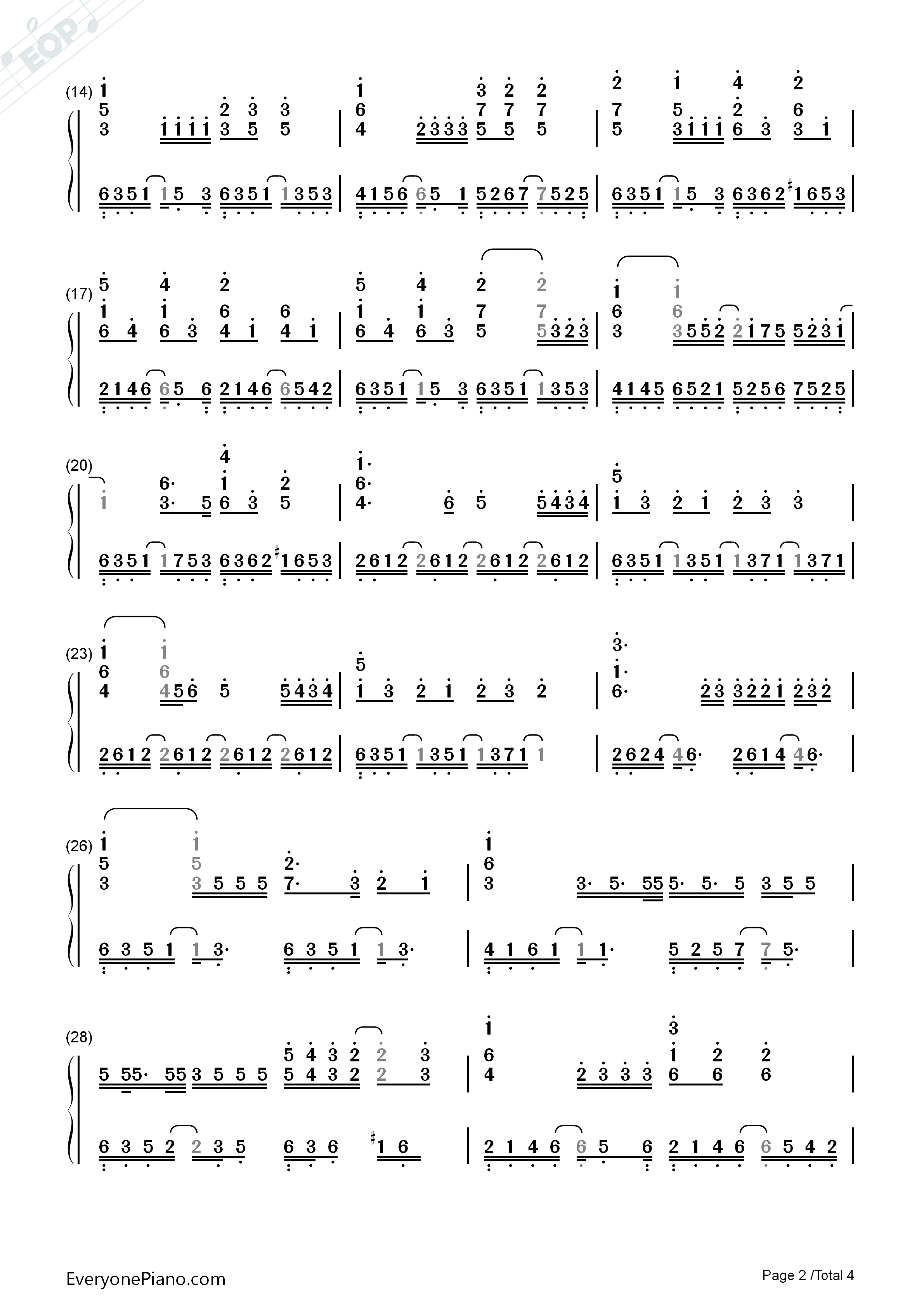 诺言钢琴简谱_鹿晗演唱