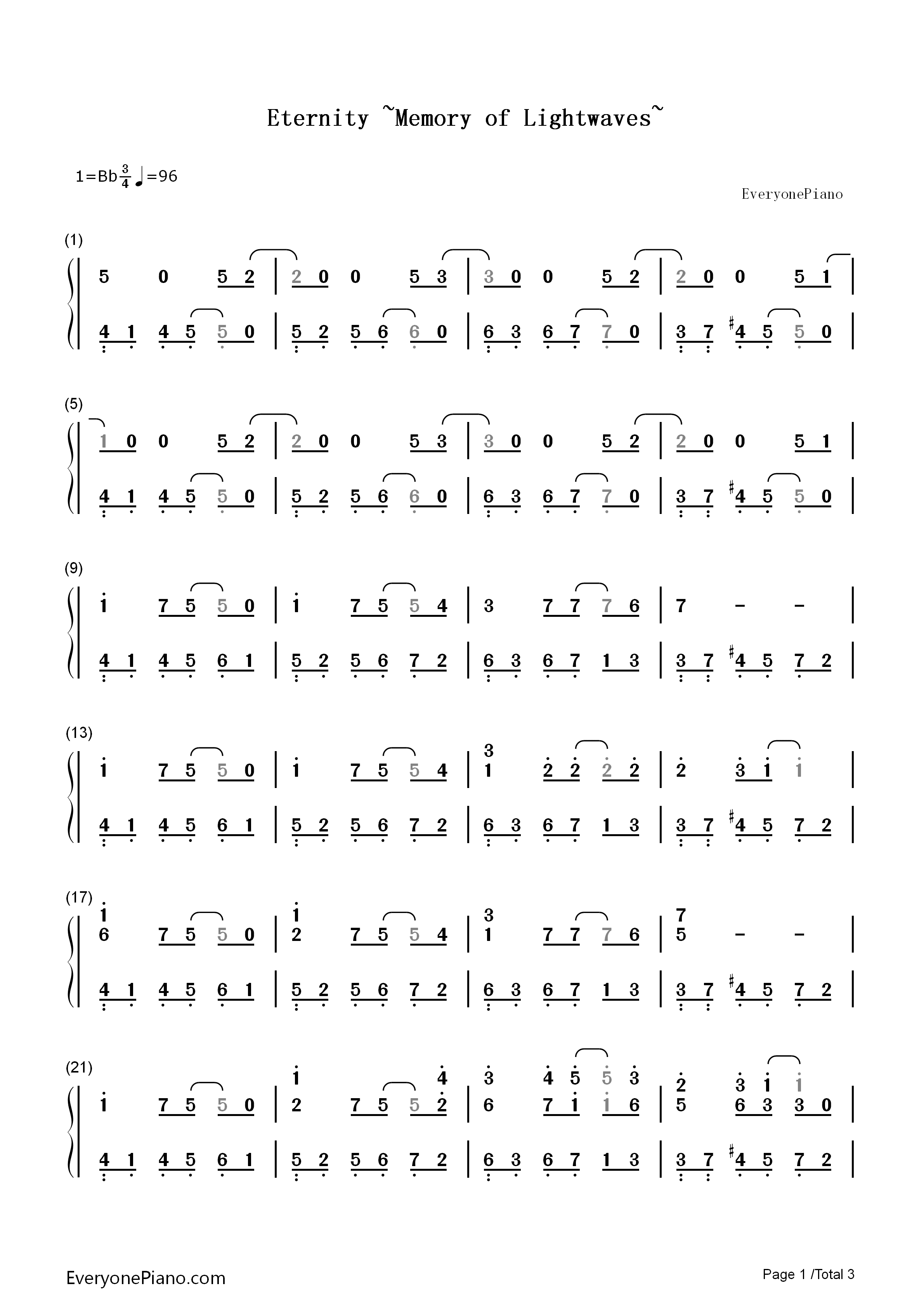 Eternity_Memory_of_Lightwaves钢琴简谱_松枝贺子演唱