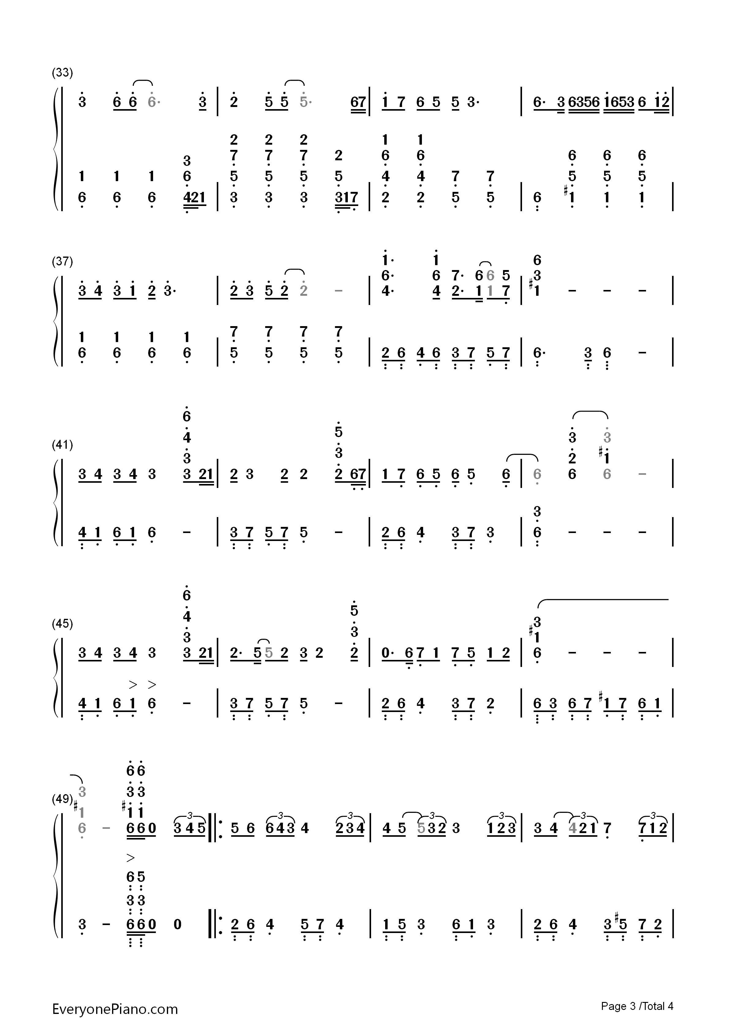 白天不懂夜的黑钢琴简谱_黄小琥演唱