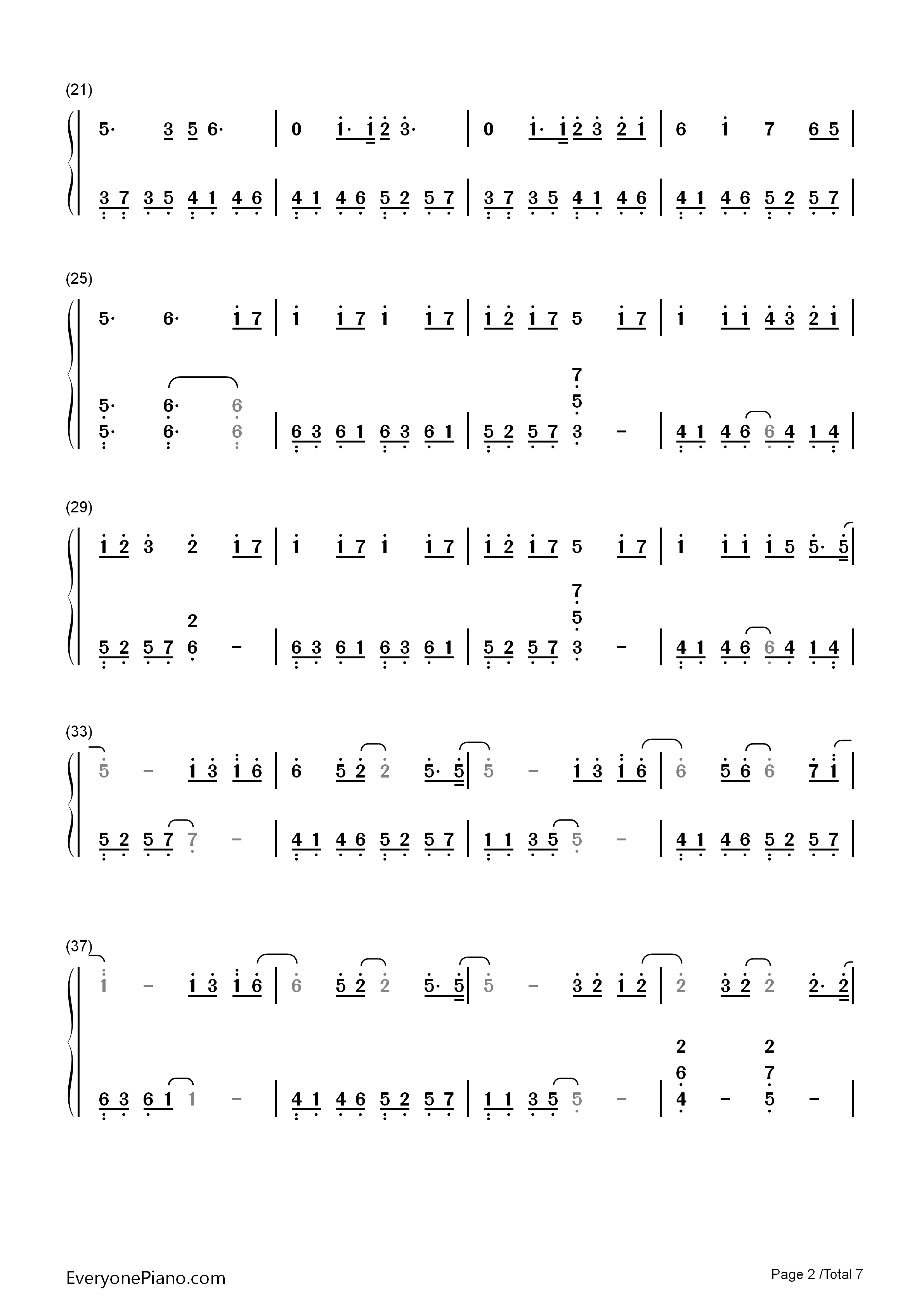 万物初始之风钢琴简谱_平原绫香演唱