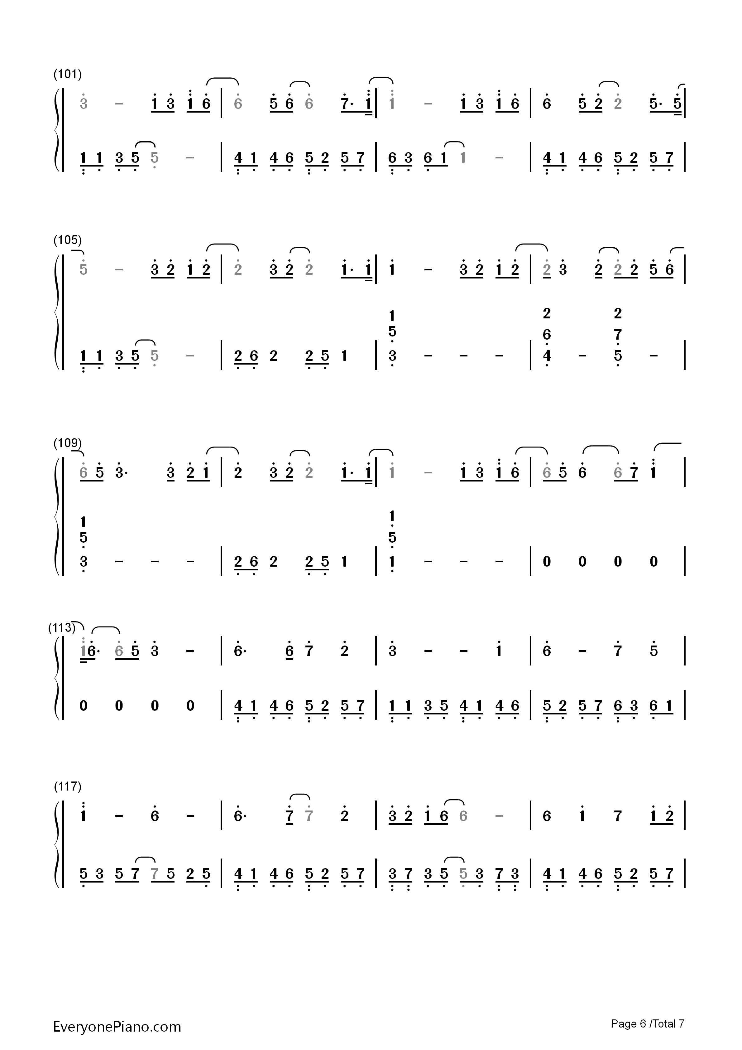 万物初始之风钢琴简谱_平原绫香演唱