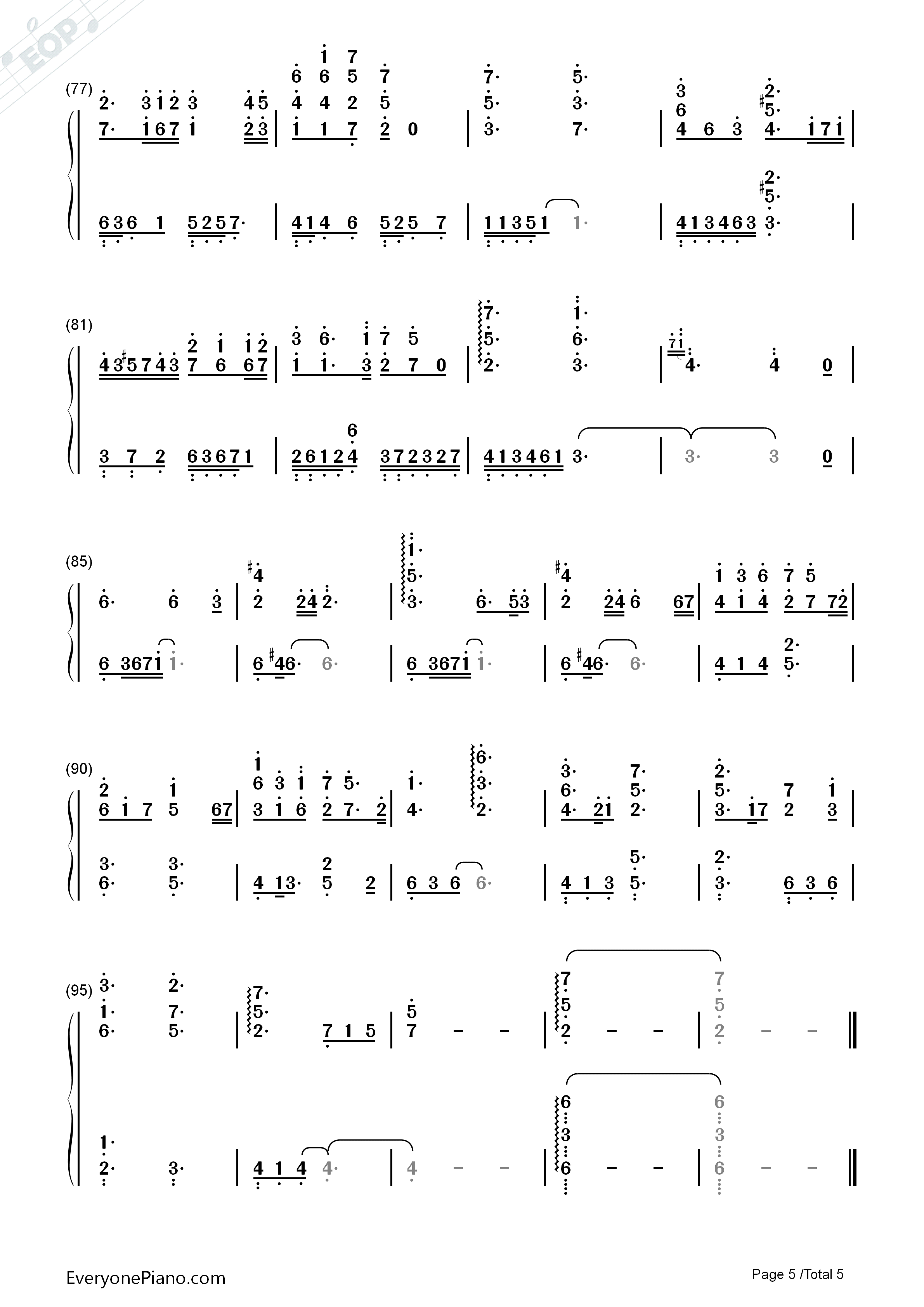 十亿光年的距离钢琴简谱_V.K克演唱