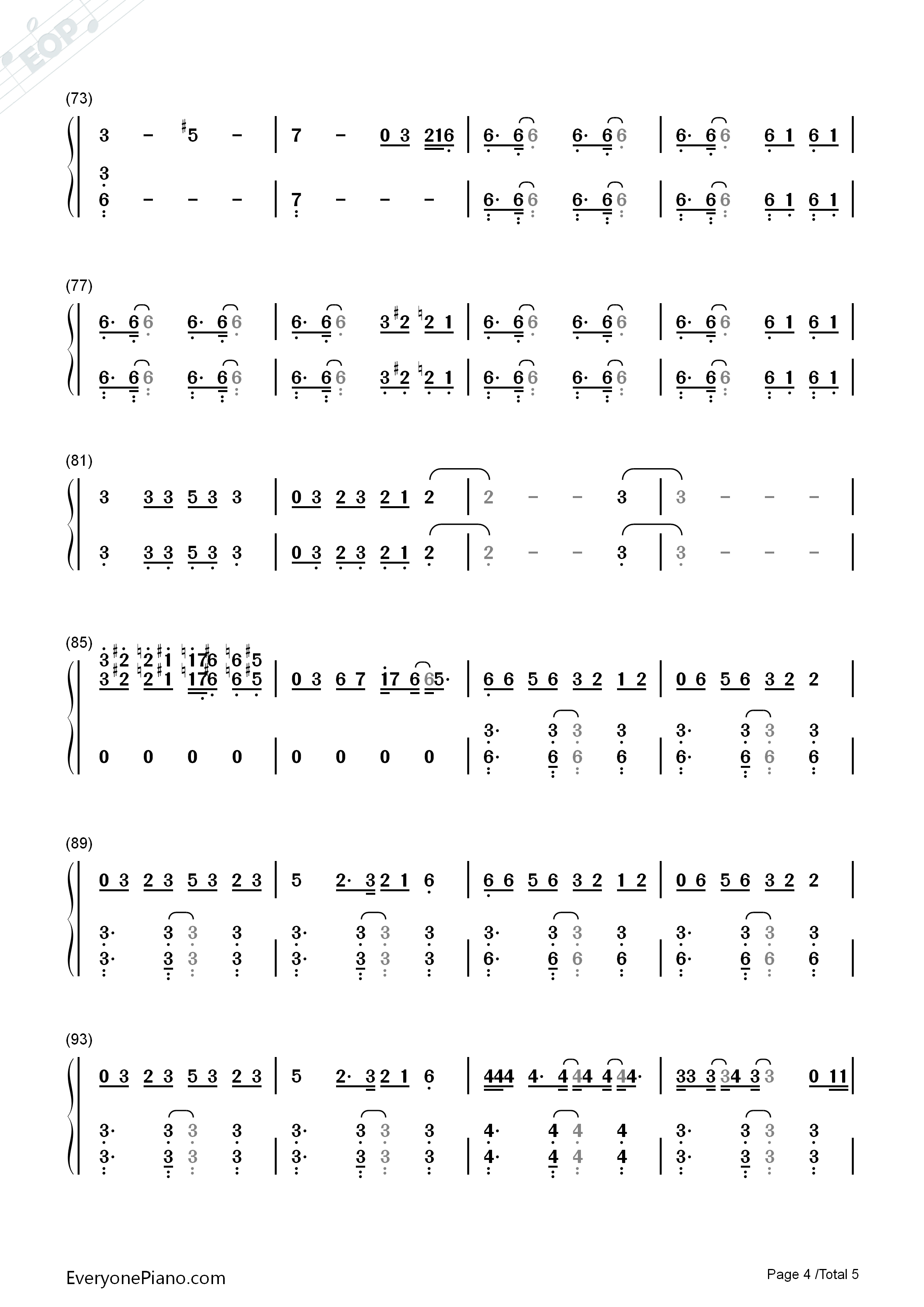 つなぐ钢琴简谱_嵐演唱