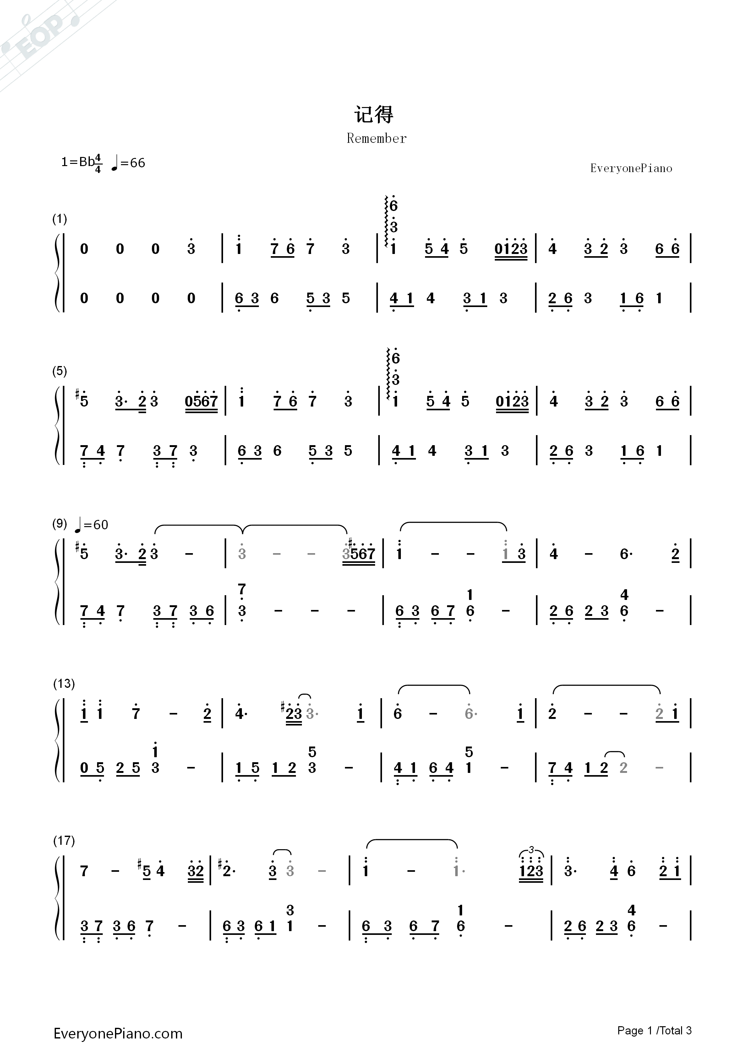 记得钢琴简谱_张惠妹演唱