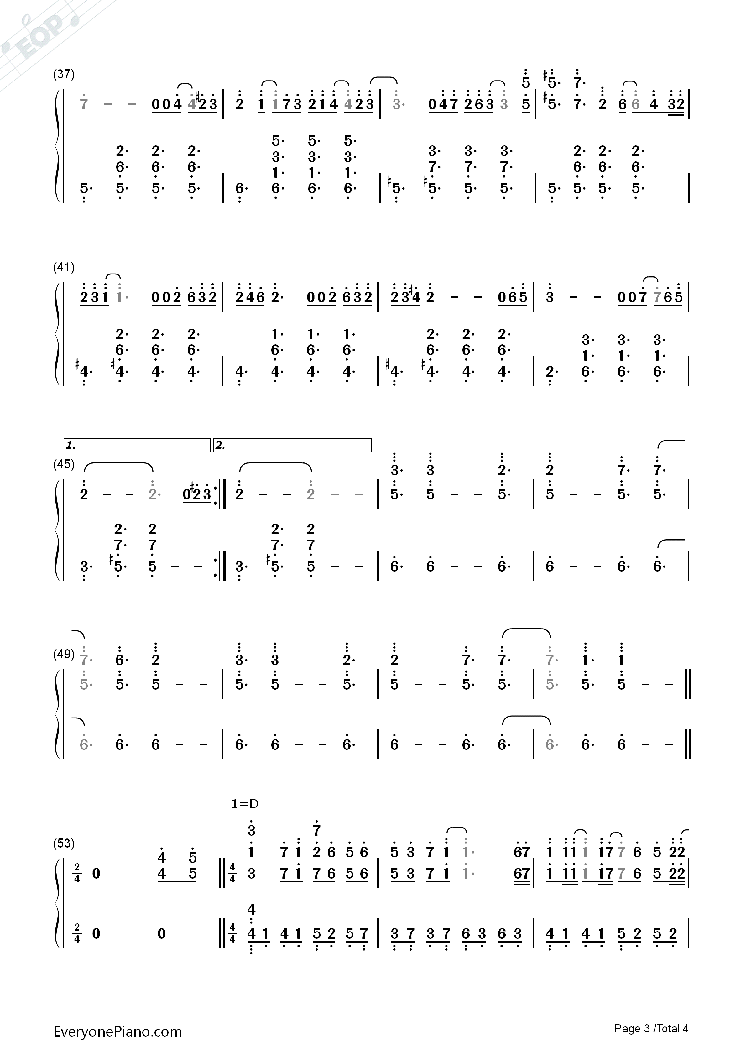 Itsuka钢琴简谱_泽野弘之演唱