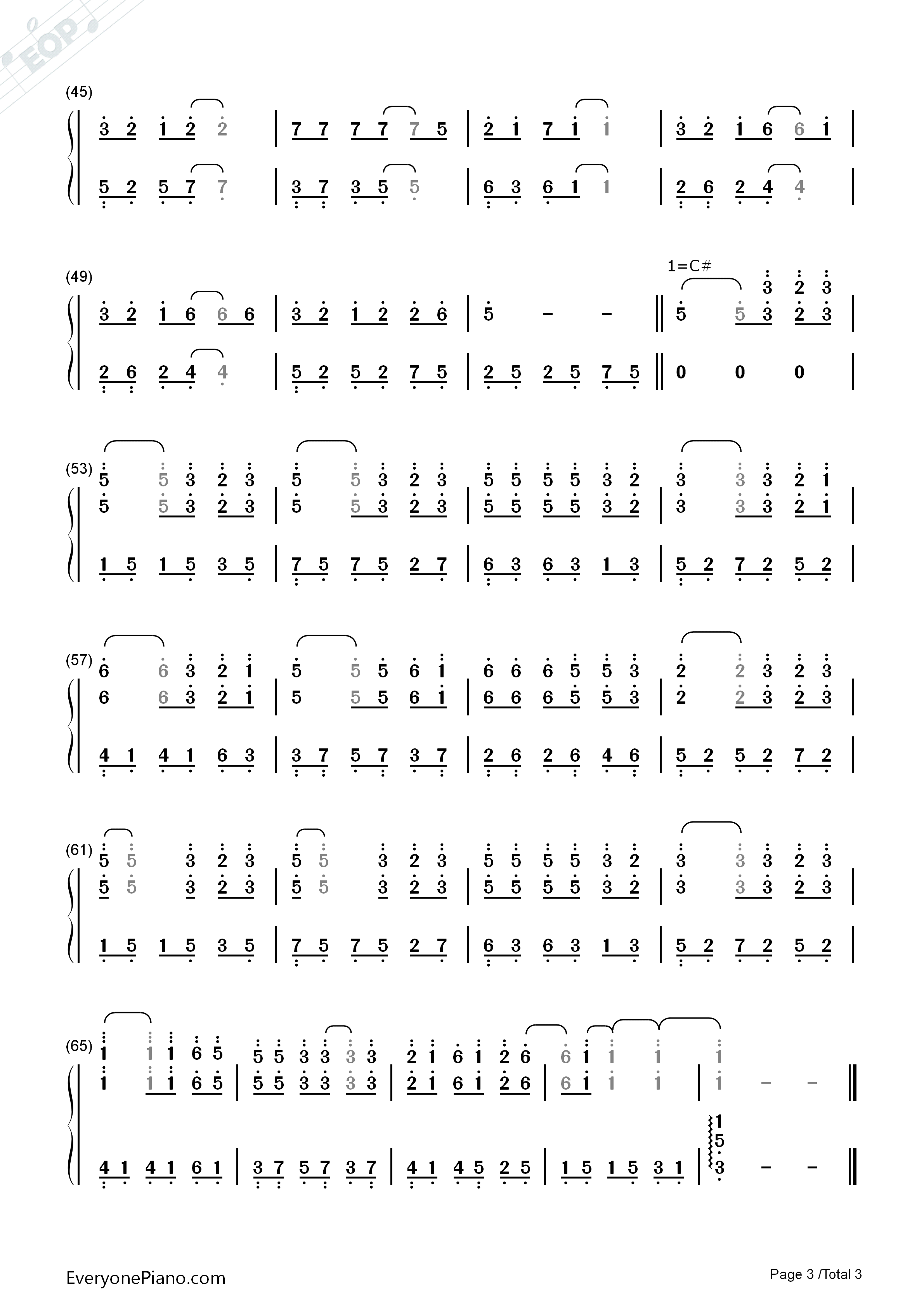 庐州月完美版钢琴简谱_许嵩__Vae演唱