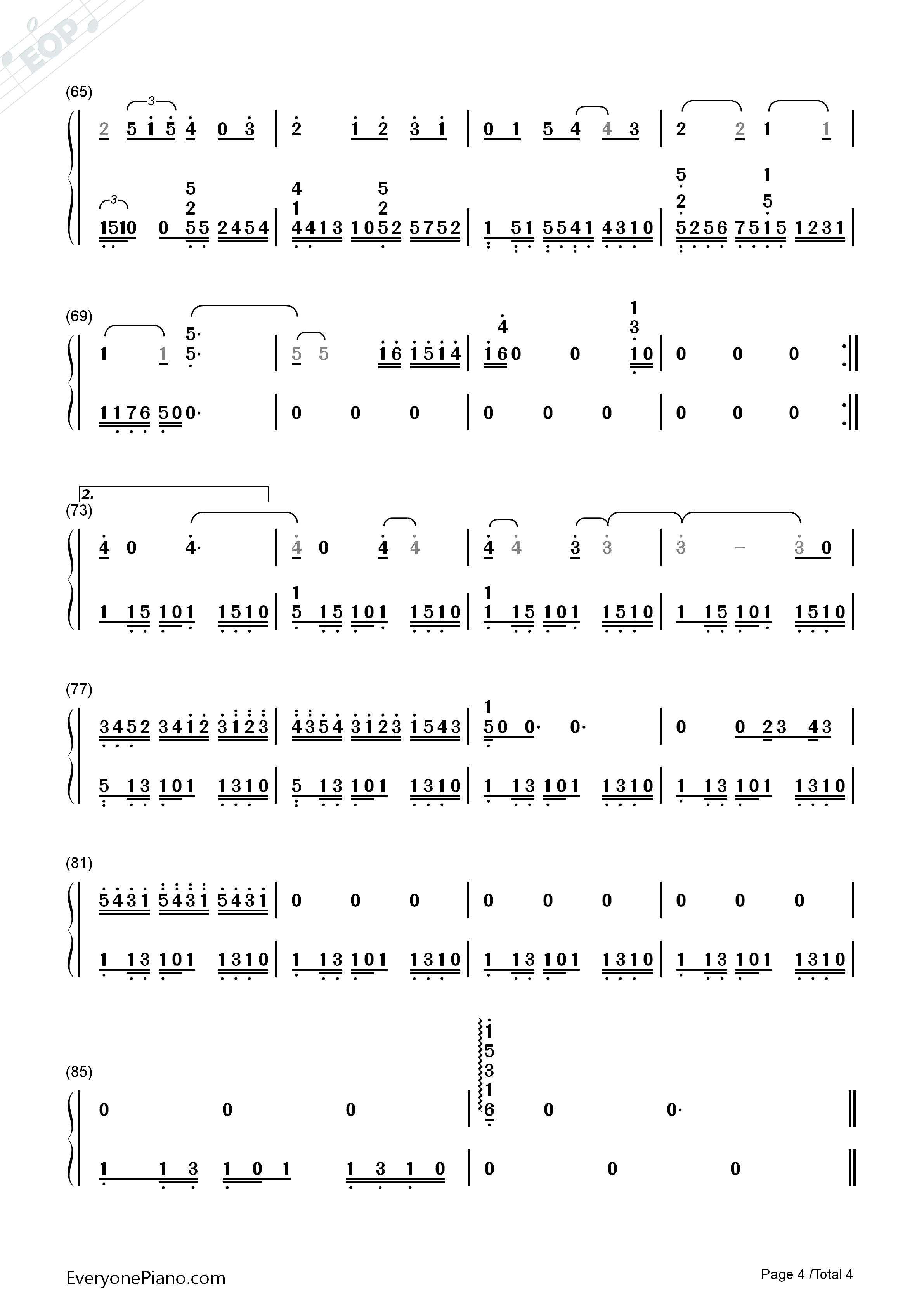 魔法使いの夜～メインテーマ钢琴简谱_深泽秀行演唱