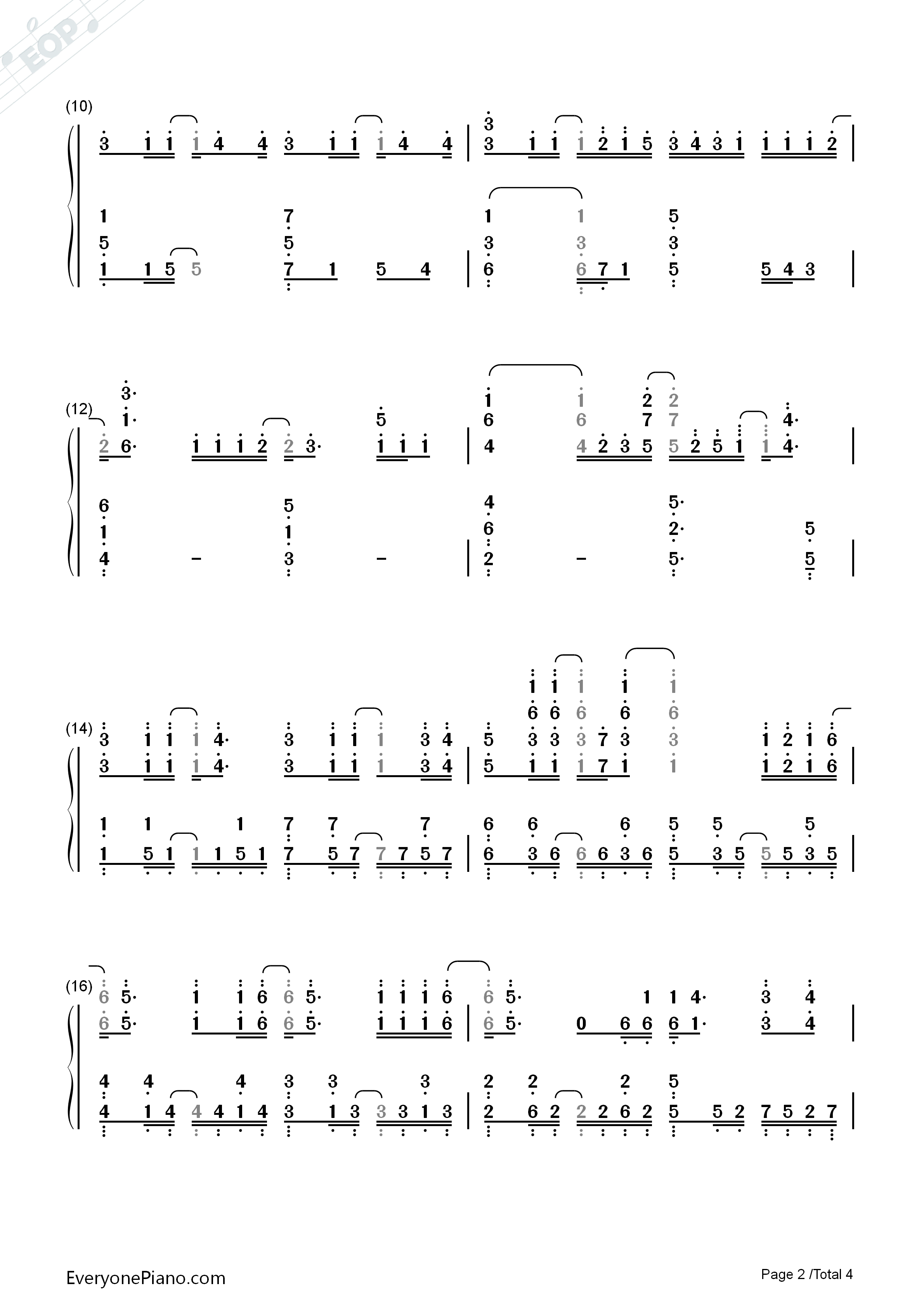 Over_and_Over钢琴简谱_やなぎなぎ演唱