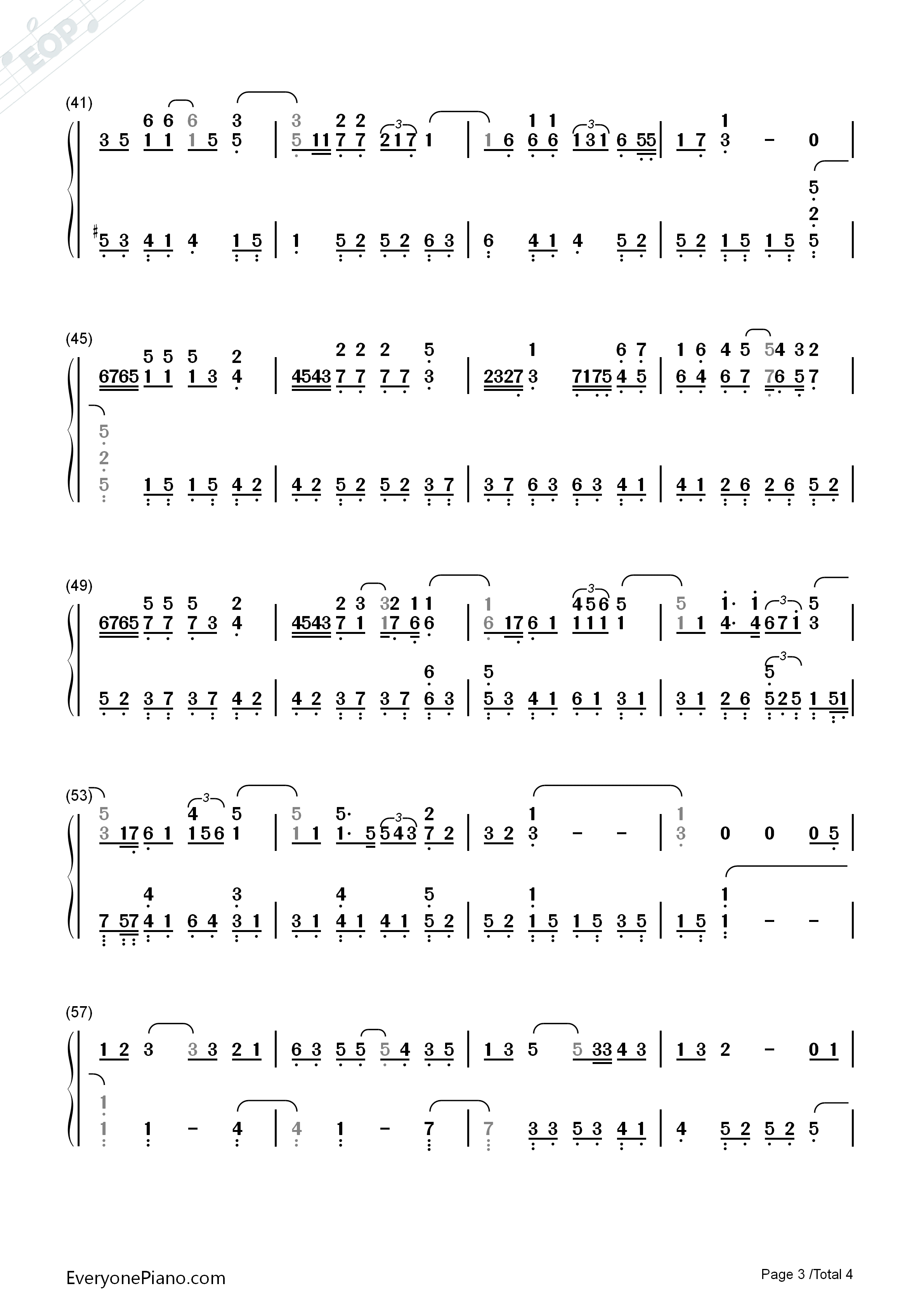 人来人往钢琴简谱_陈奕迅演唱