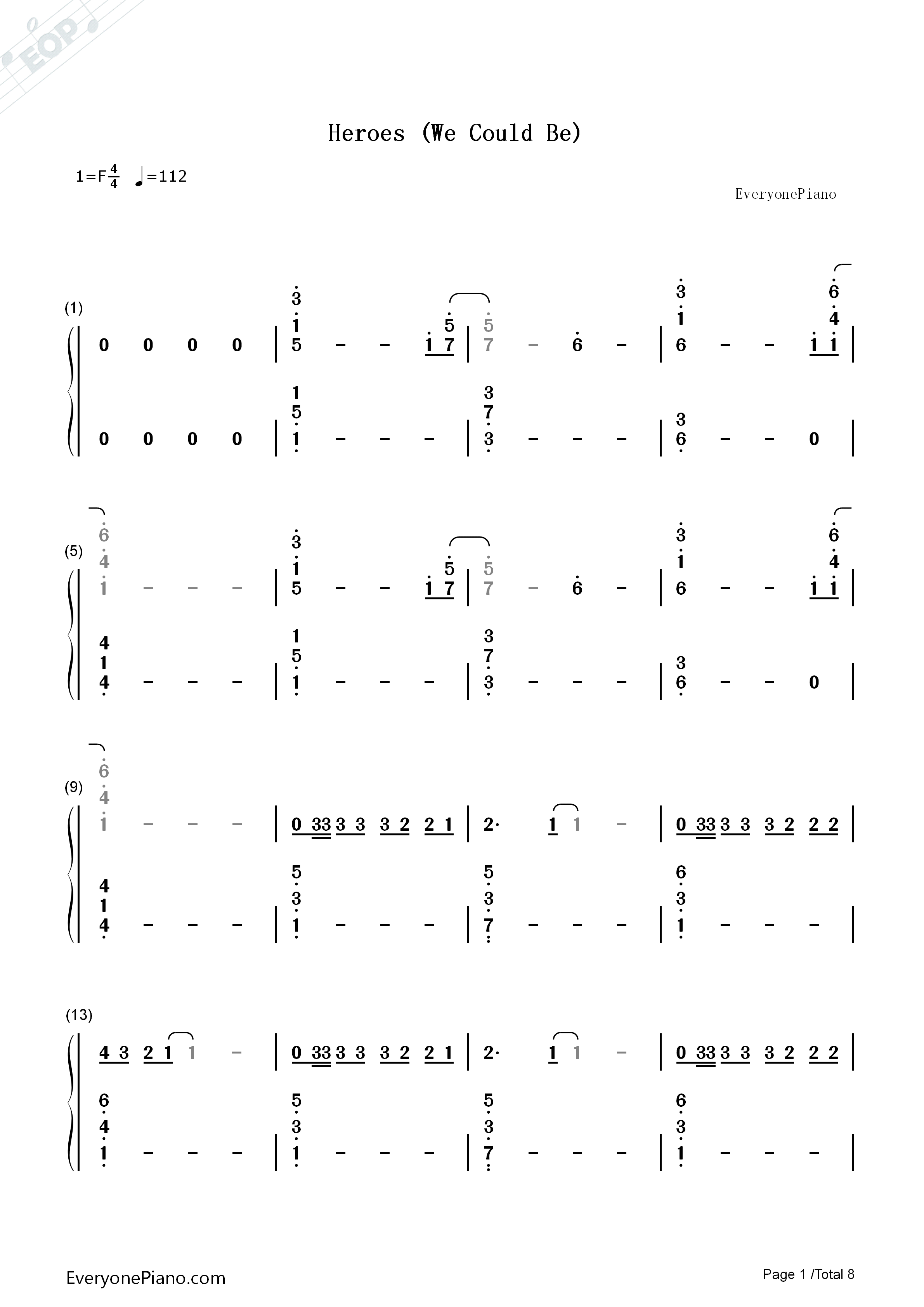 Heroes_(We_Could_Be)钢琴简谱_Alesso_ft._Tove_Lo演唱