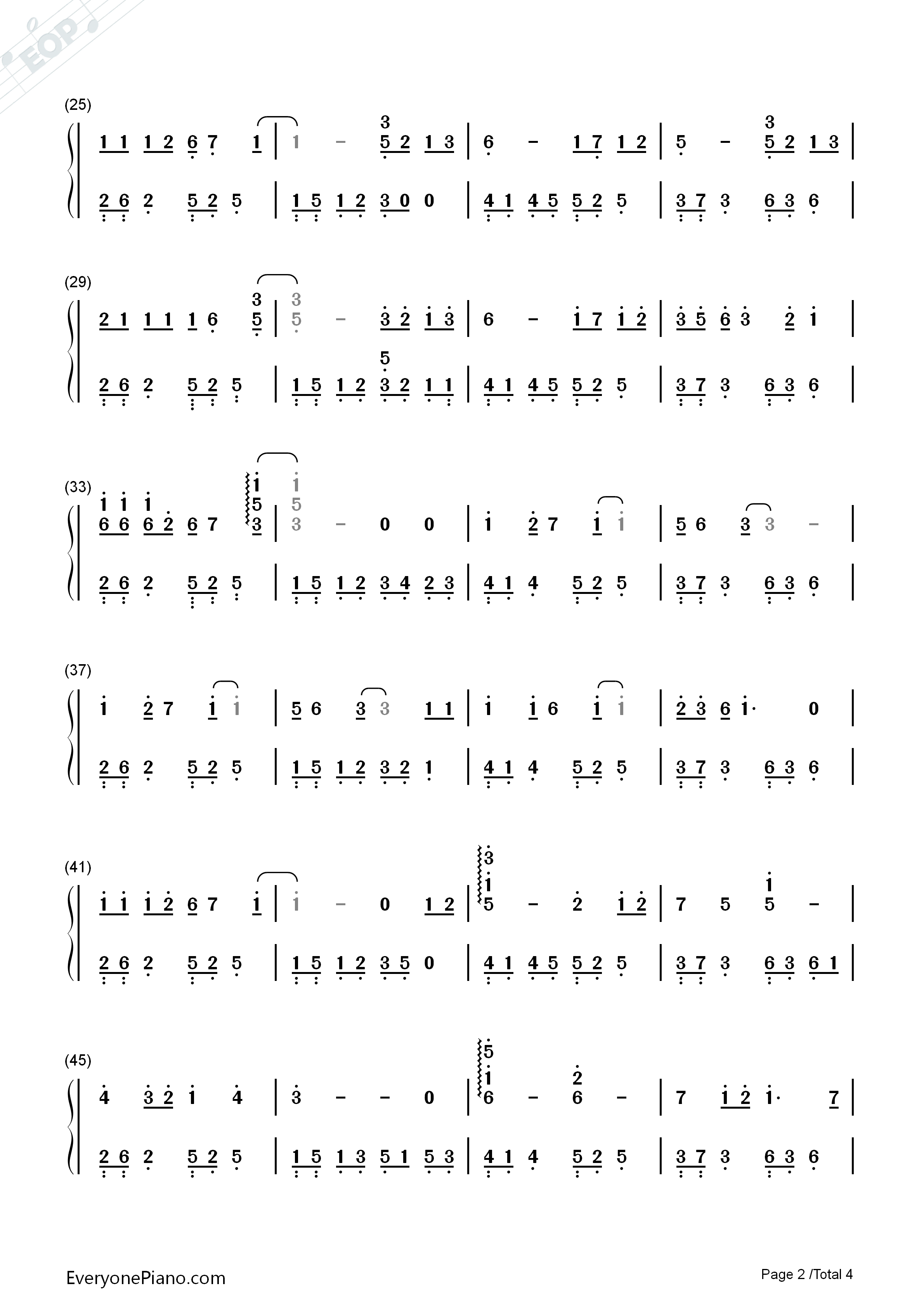 二零三钢琴简谱_毛不易演唱