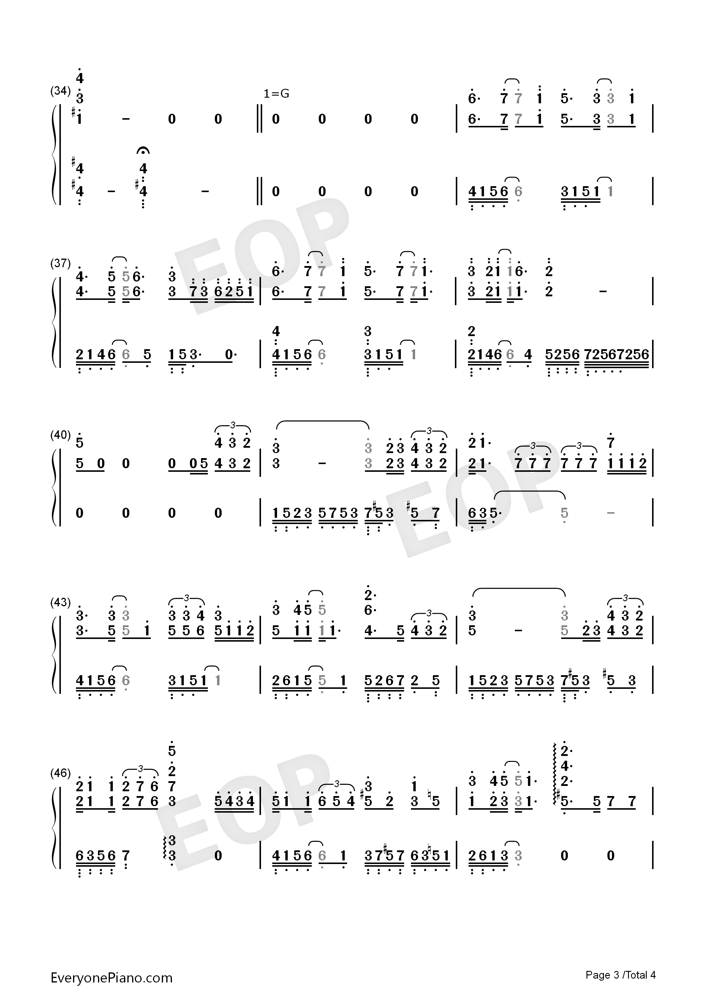 祈愿完美版钢琴简谱_张艺兴演唱