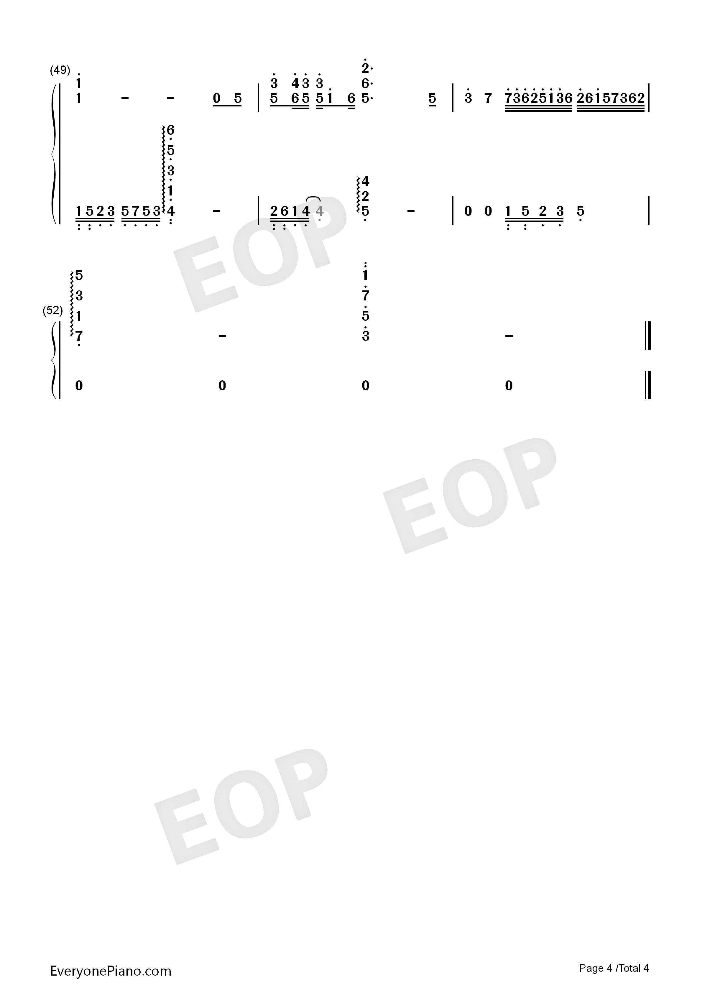 祈愿完美版钢琴简谱_张艺兴演唱