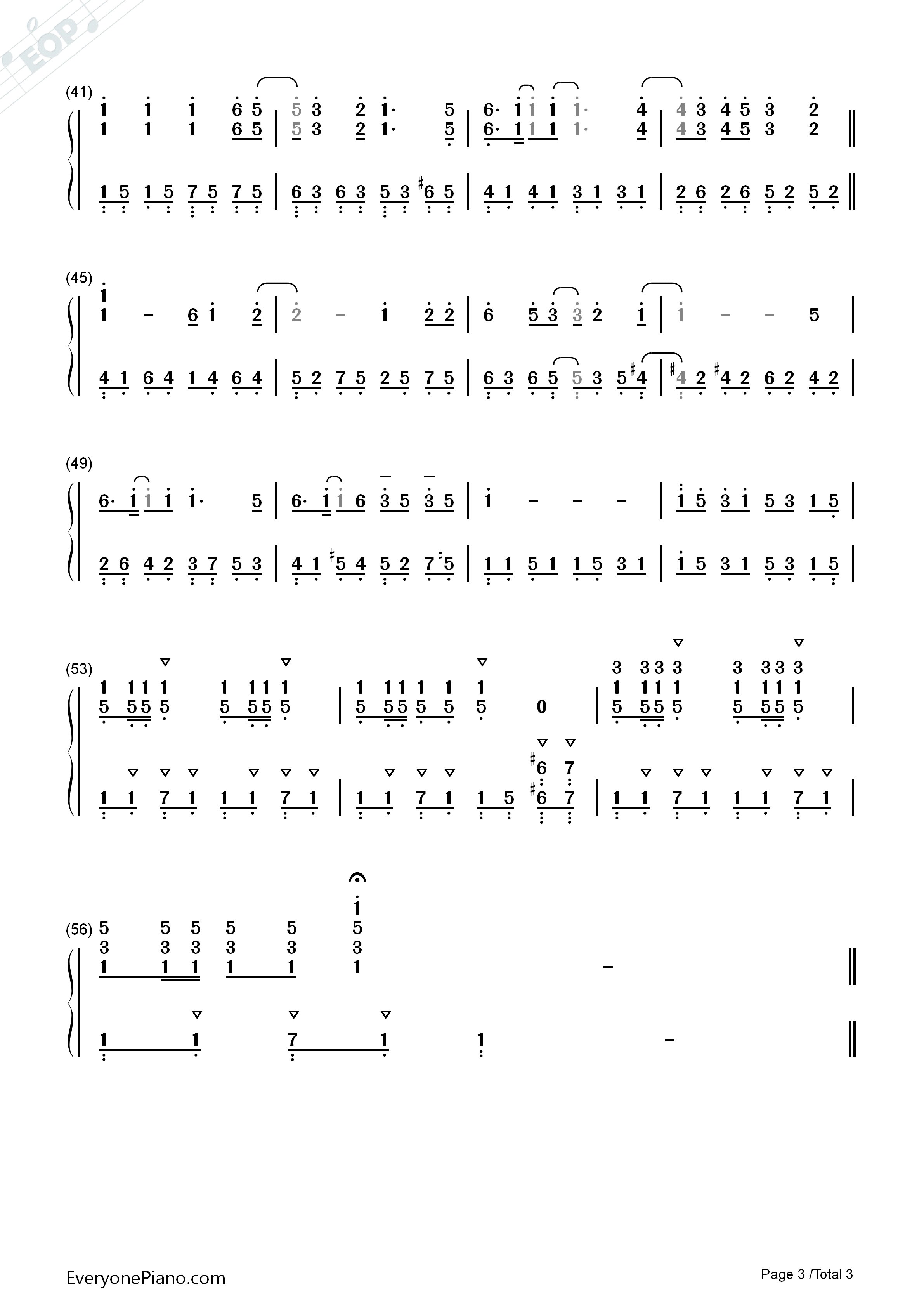 うまるん体操钢琴简谱_田中爱美_影山灯_白石晴香_古川由利奈演唱