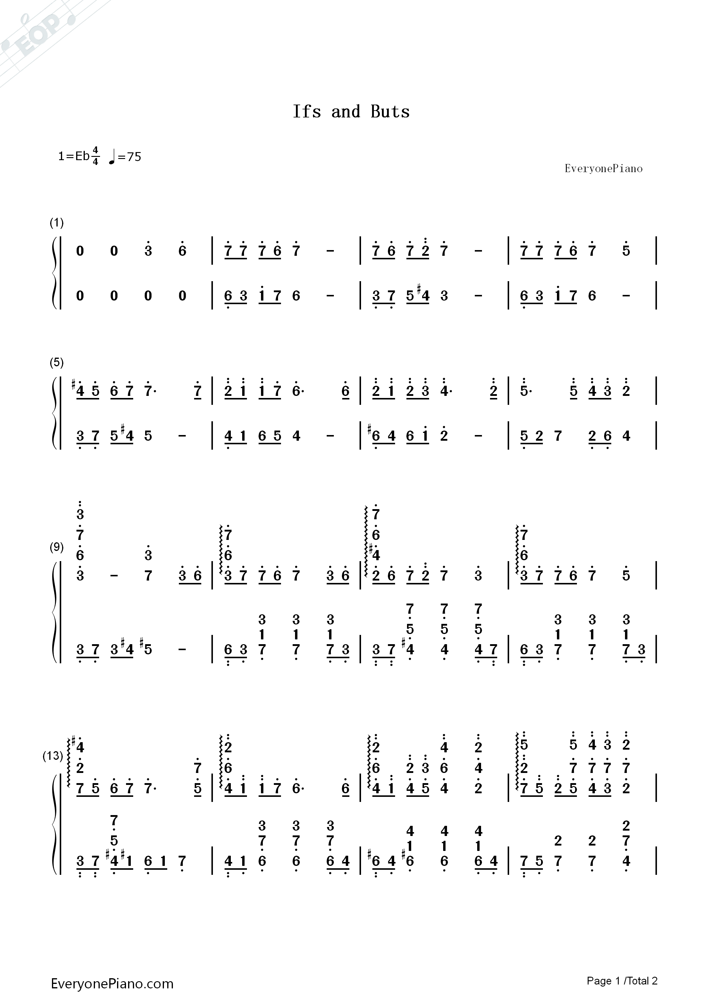 Ifs_and_Buts钢琴简谱_阿保刚演唱