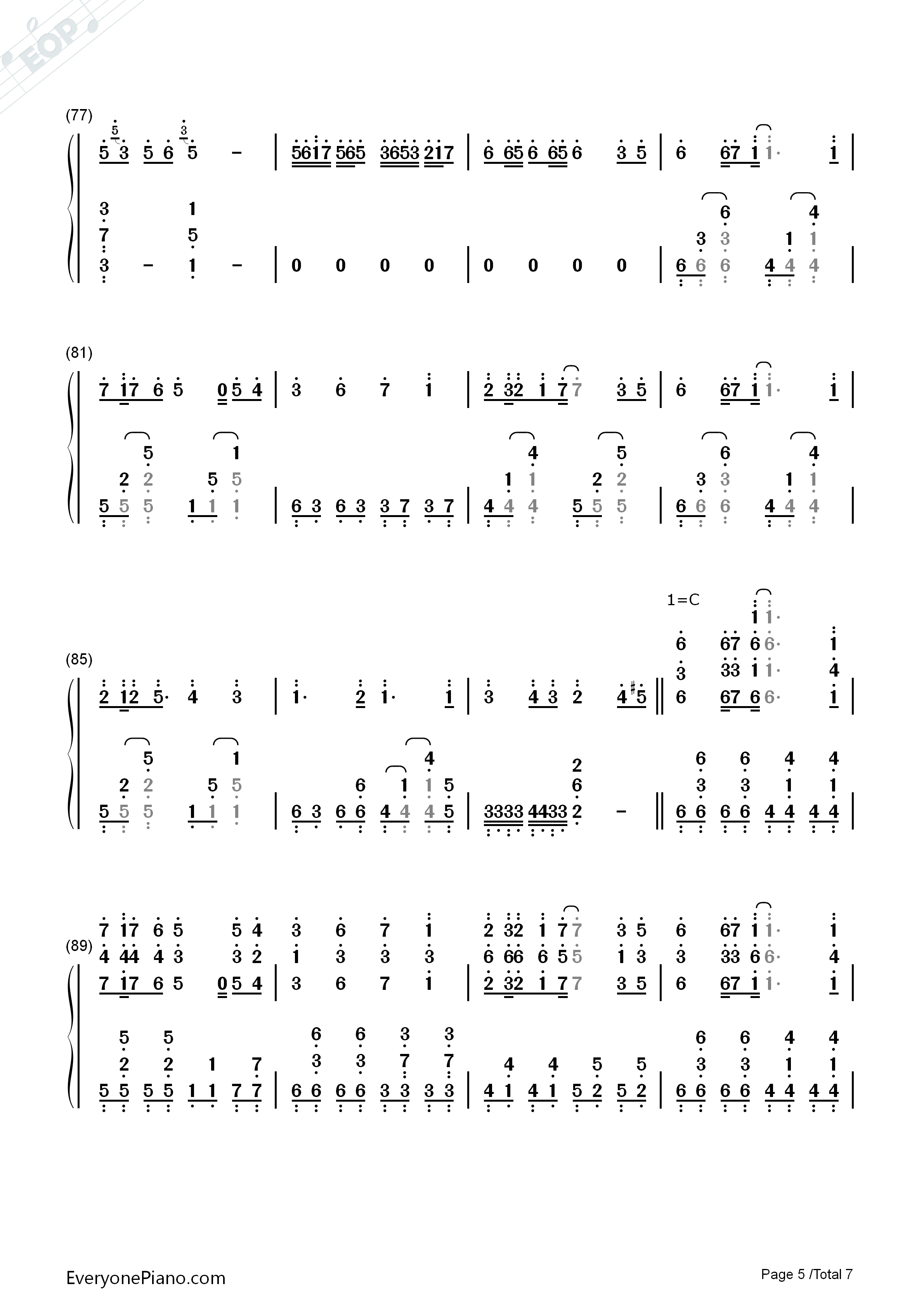 Hesitation_Snow钢琴简谱_fripSide演唱