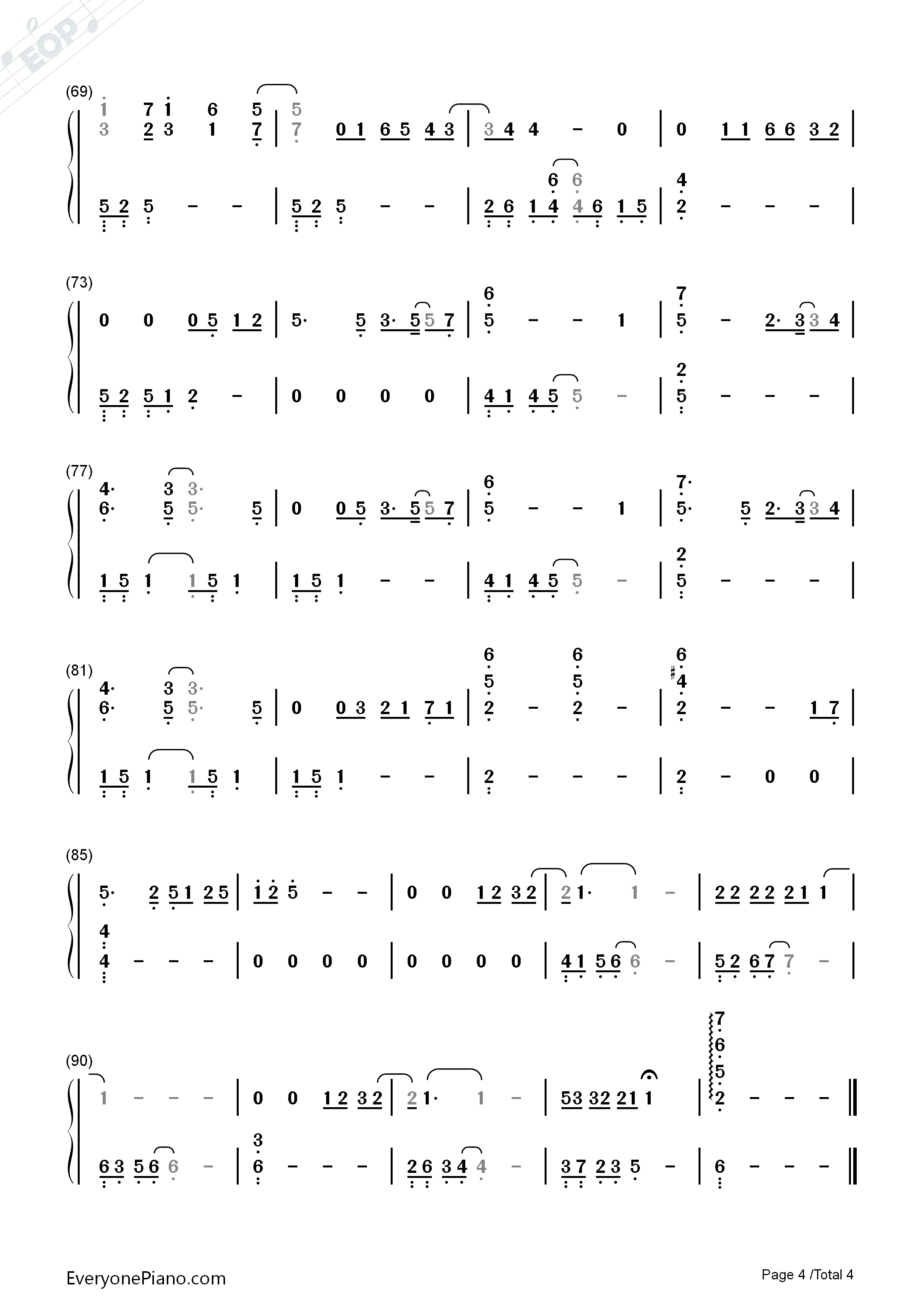 十二月的奇迹钢琴简谱_EXO演唱