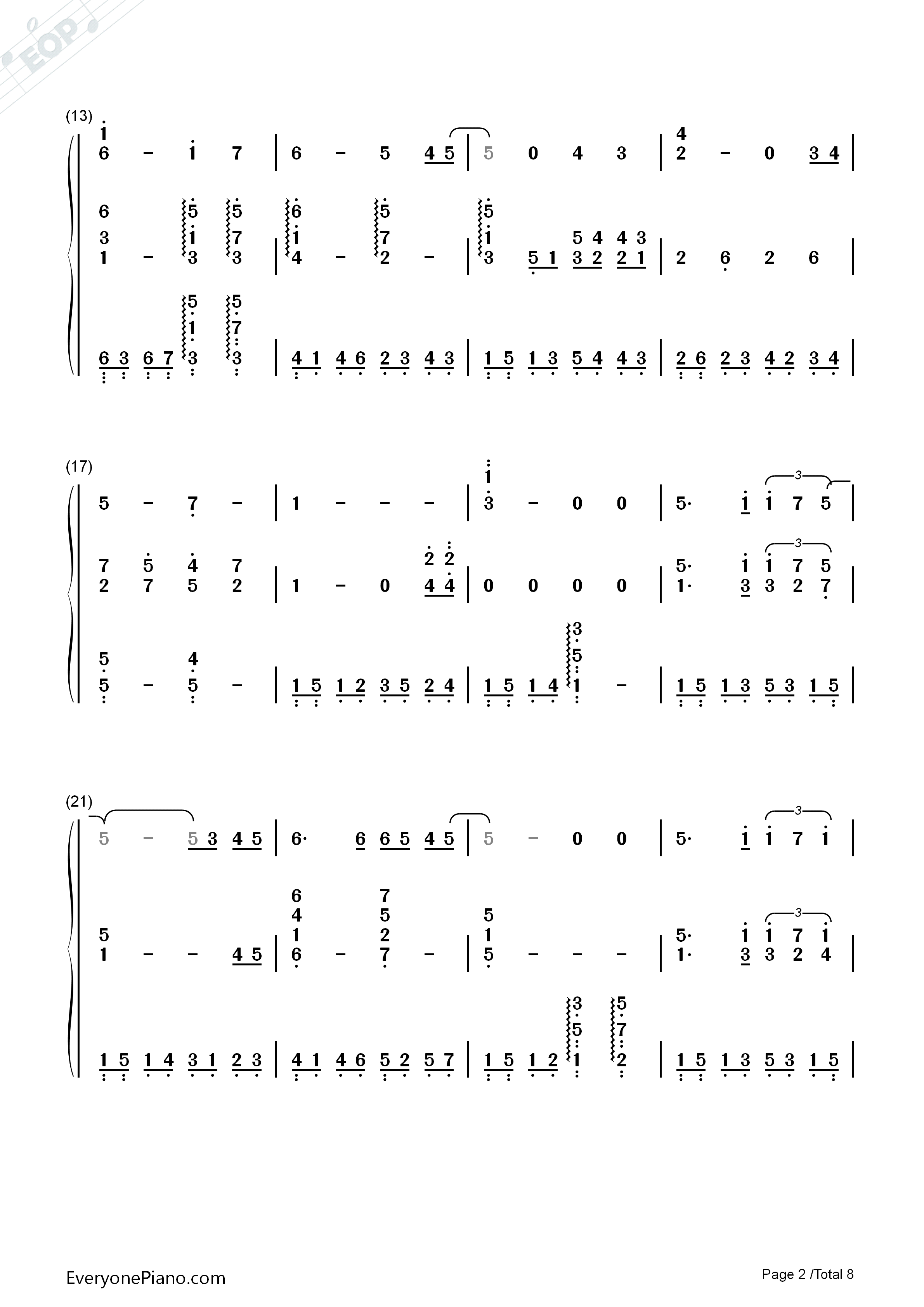 宫崎骏的天空与河流钢琴简谱_未知演唱