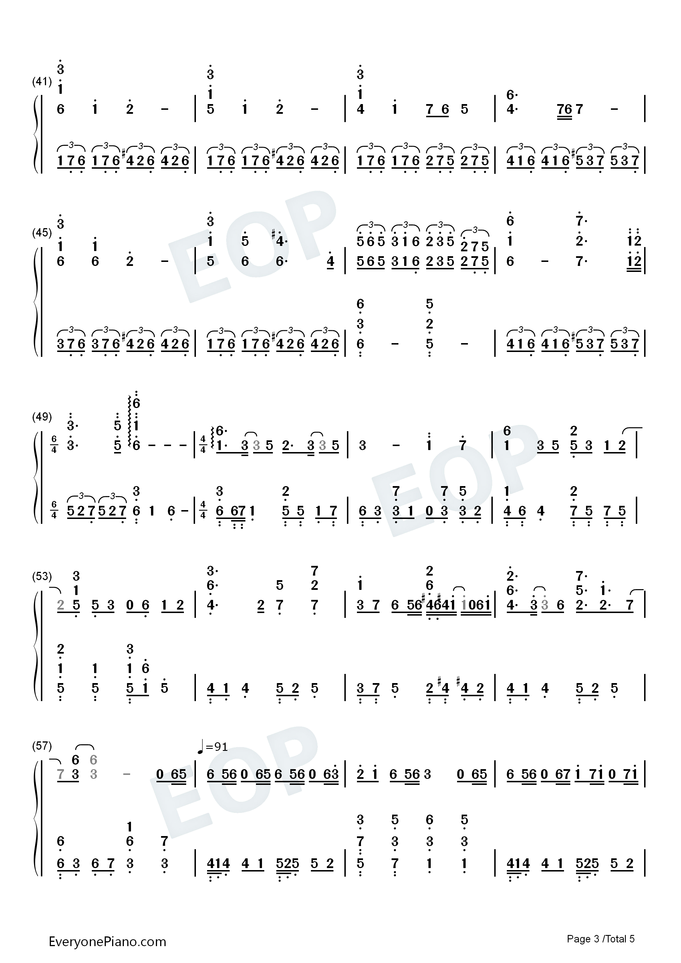 心无所扰钢琴简谱_小桃演唱