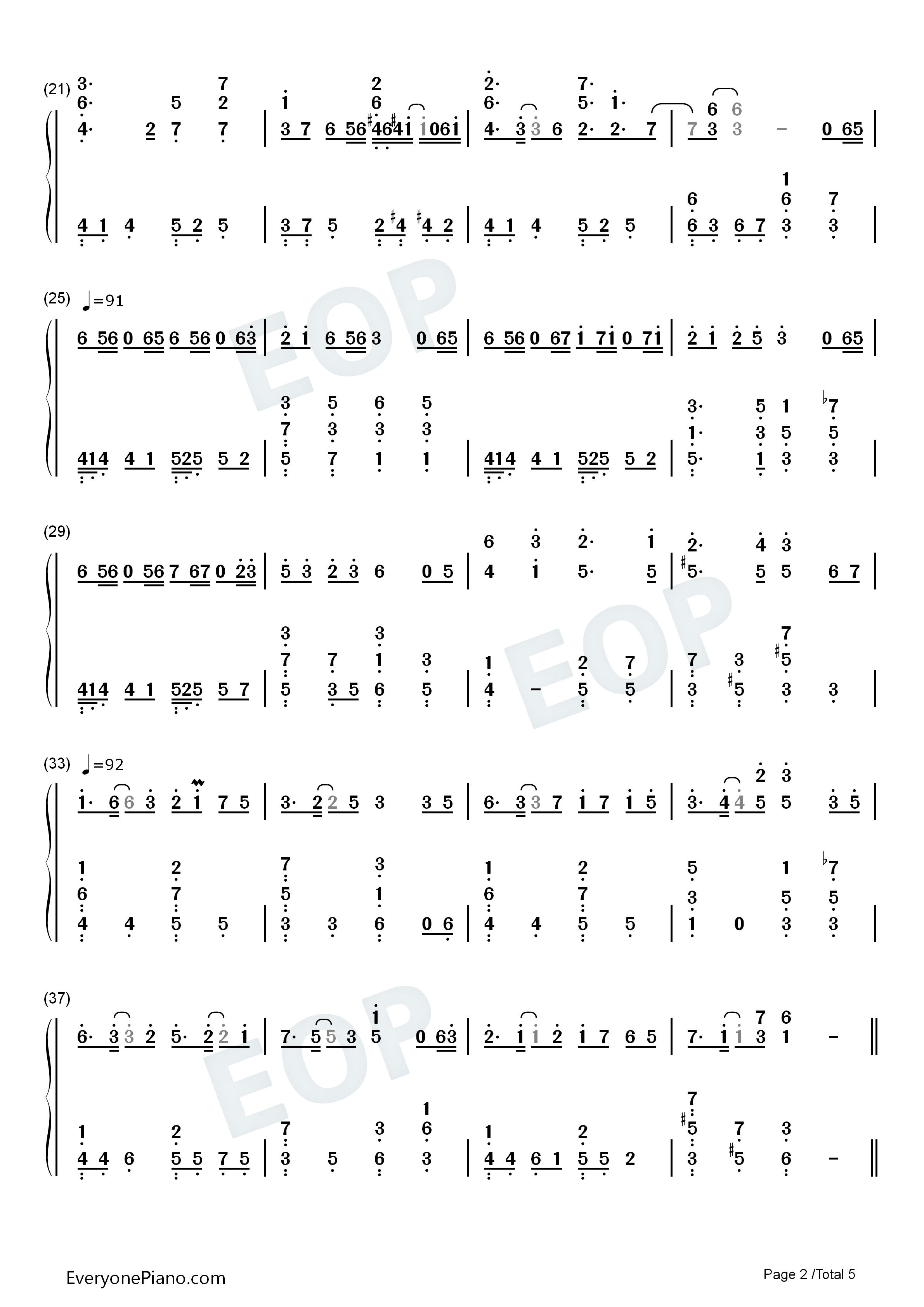 心无所扰钢琴简谱_小桃演唱