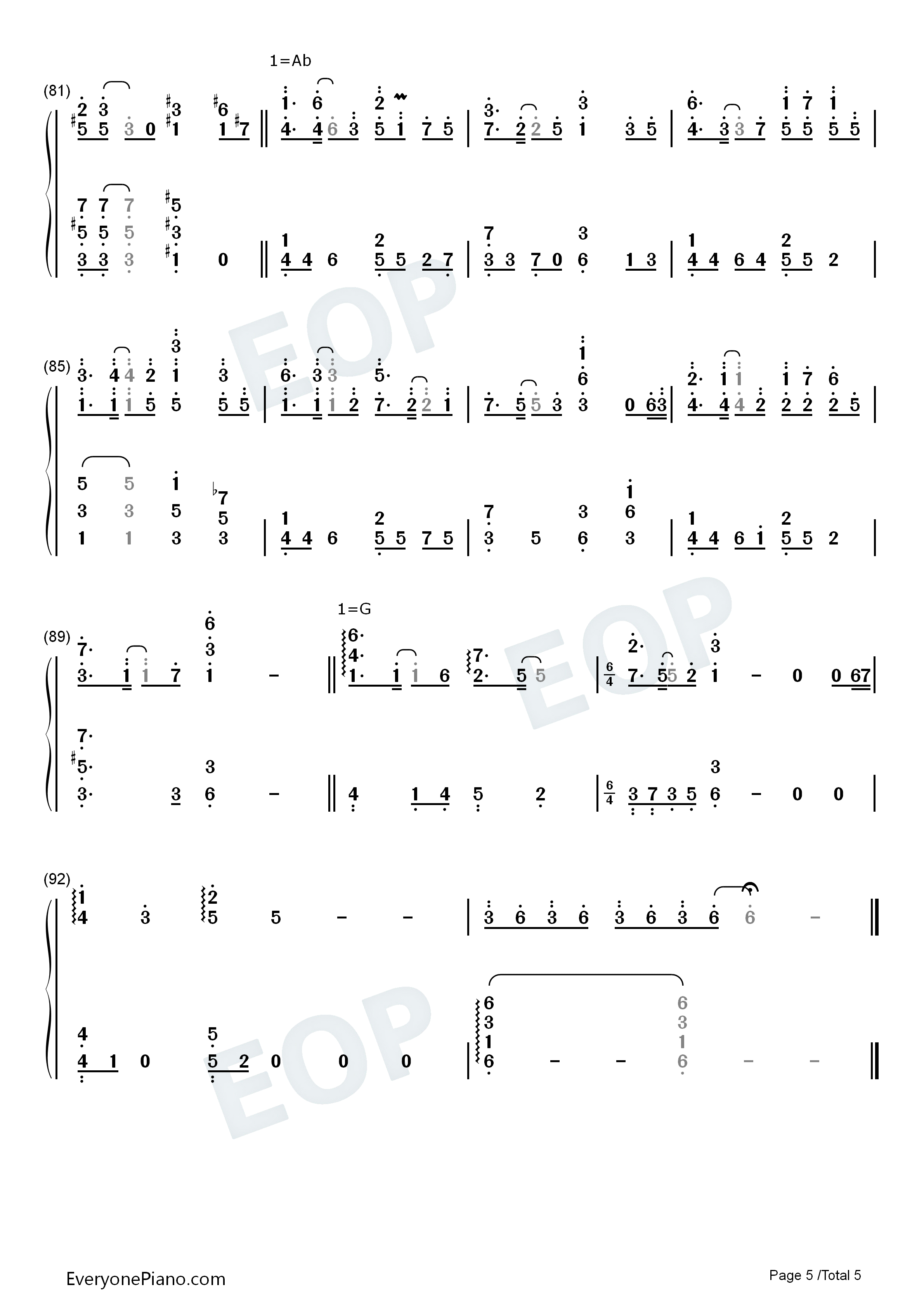 心无所扰钢琴简谱_小桃演唱