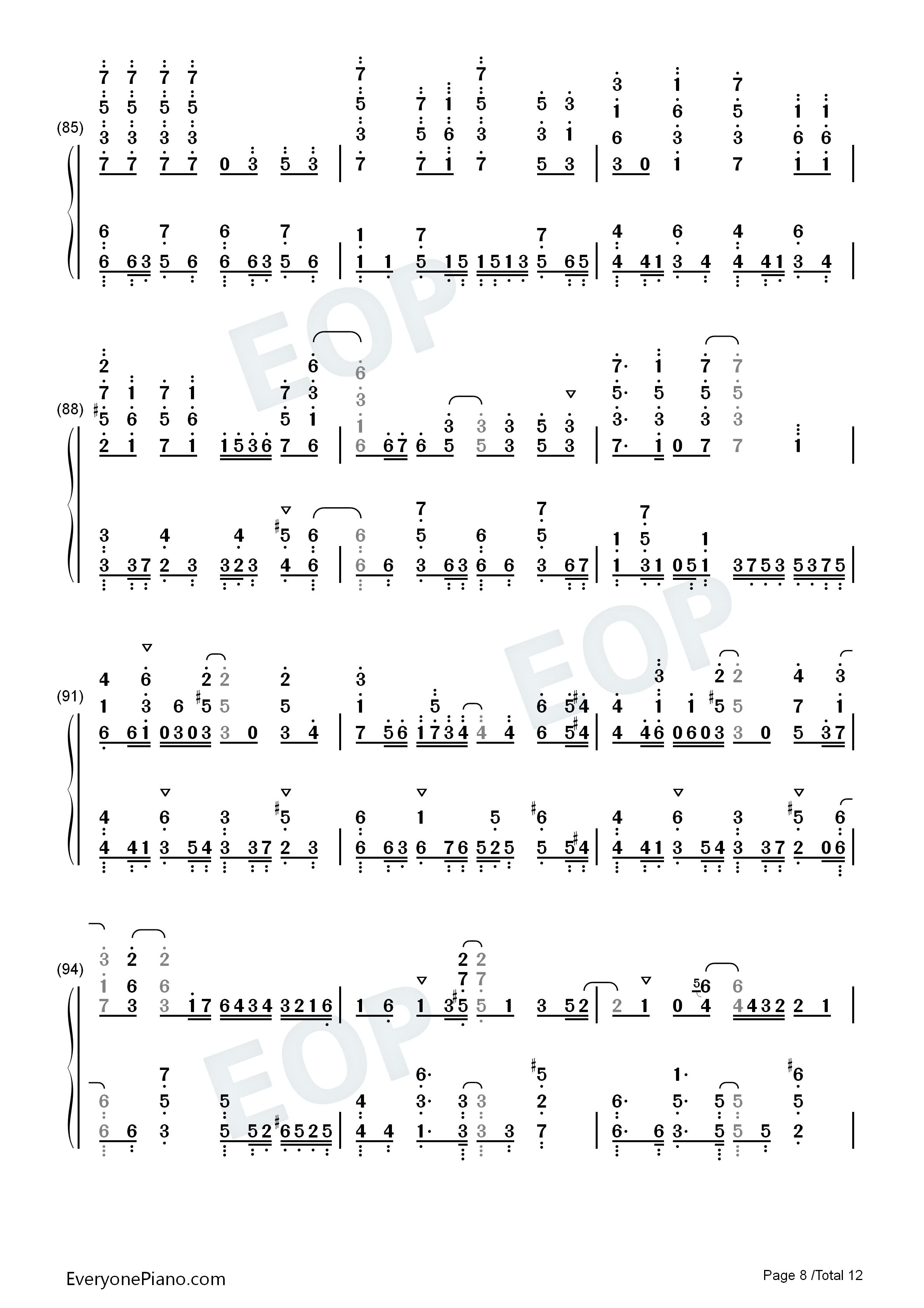 四角運命钢琴简谱_三月的Phantasia演唱