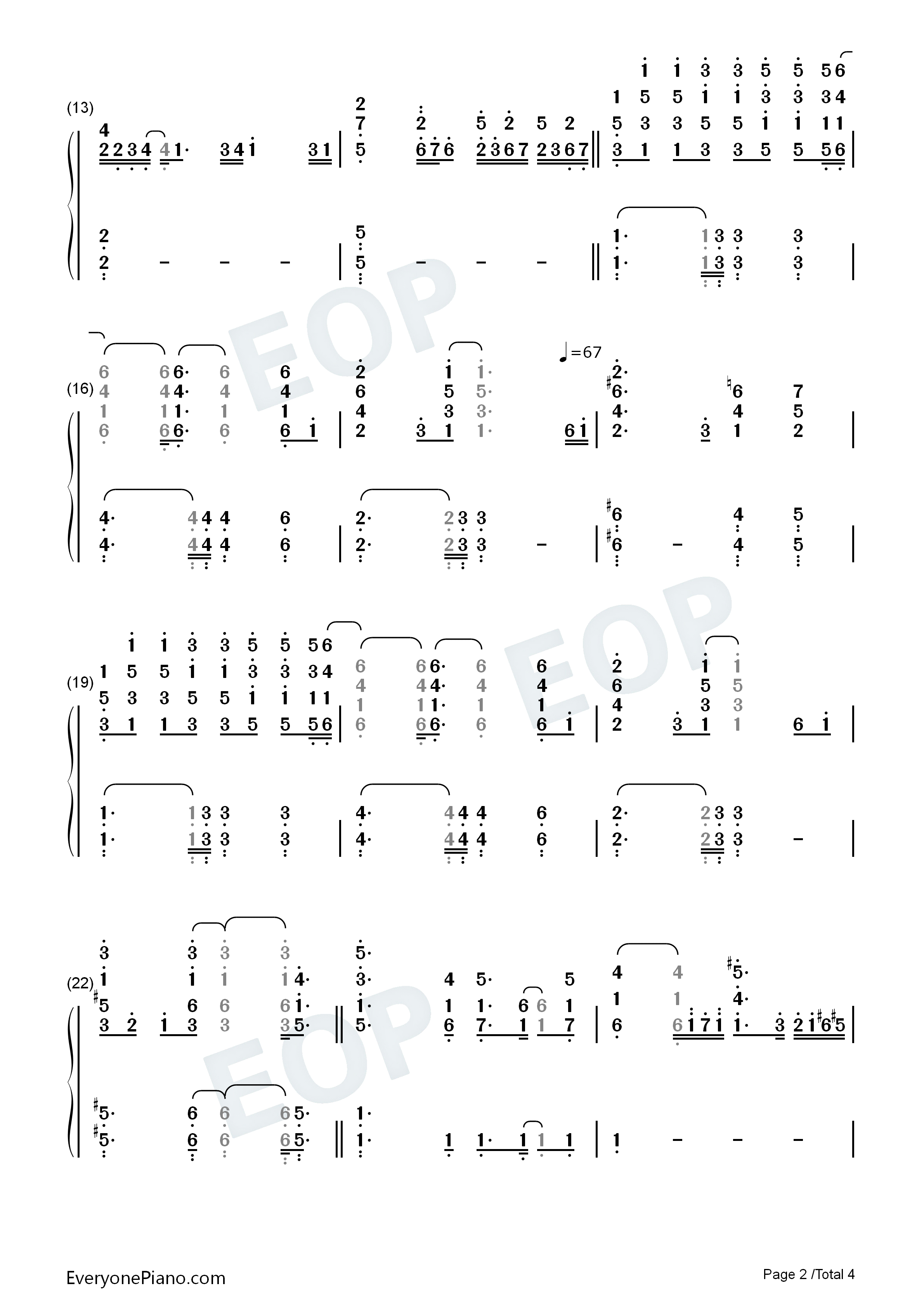 Up_Where_We_Belong钢琴简谱_Joe_Cocker_Jennifer_Warnes演唱