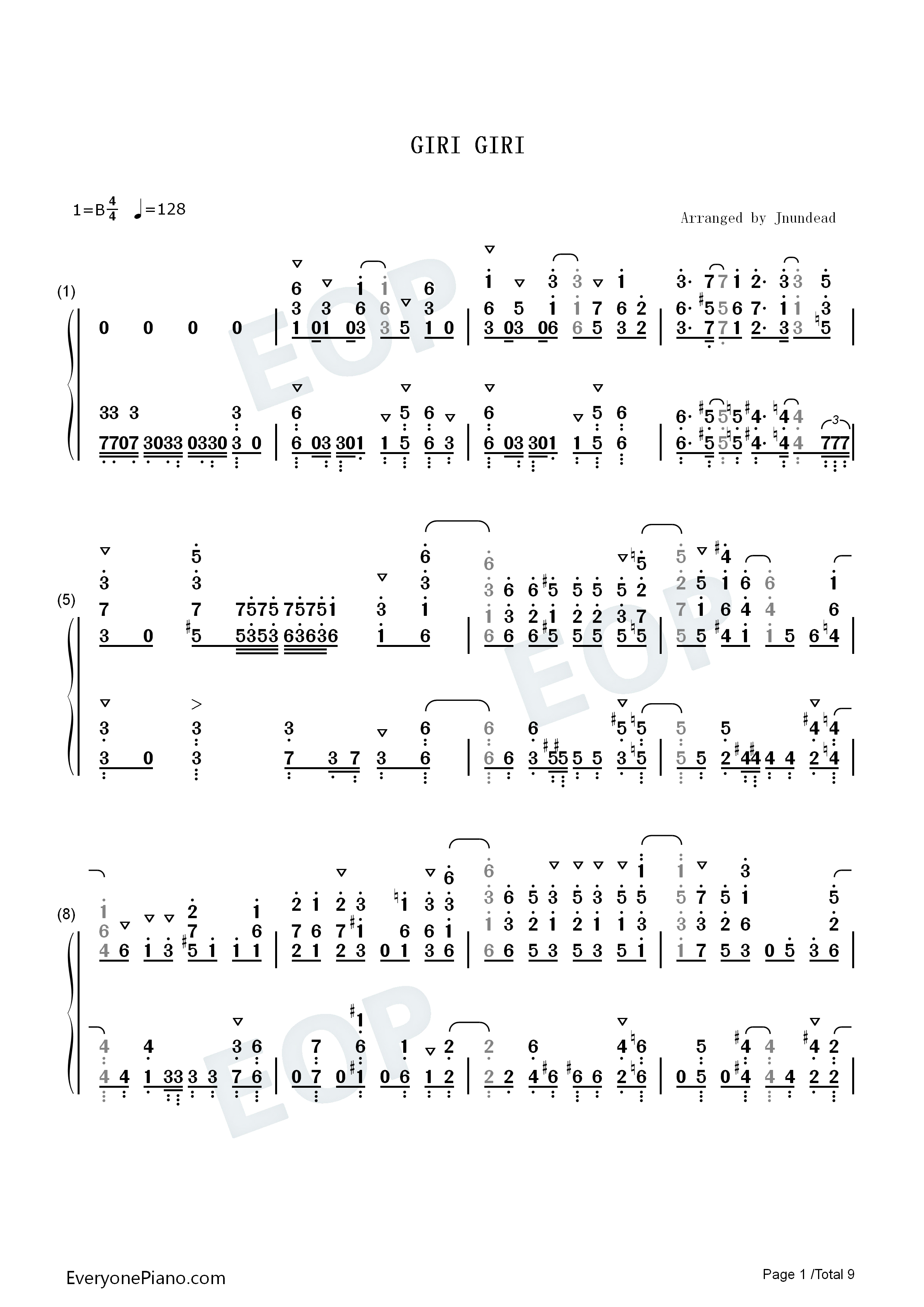GIRI_GIRI钢琴简谱_铃木雅之_すぅ演唱