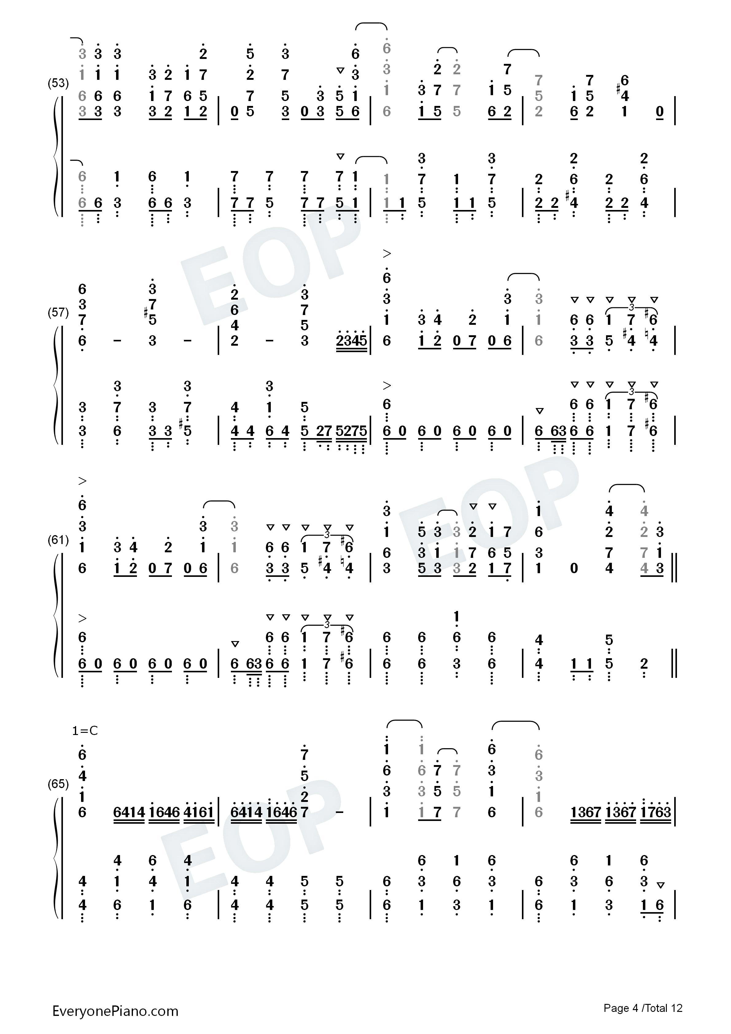 OveR钢琴简谱_富田美忧演唱