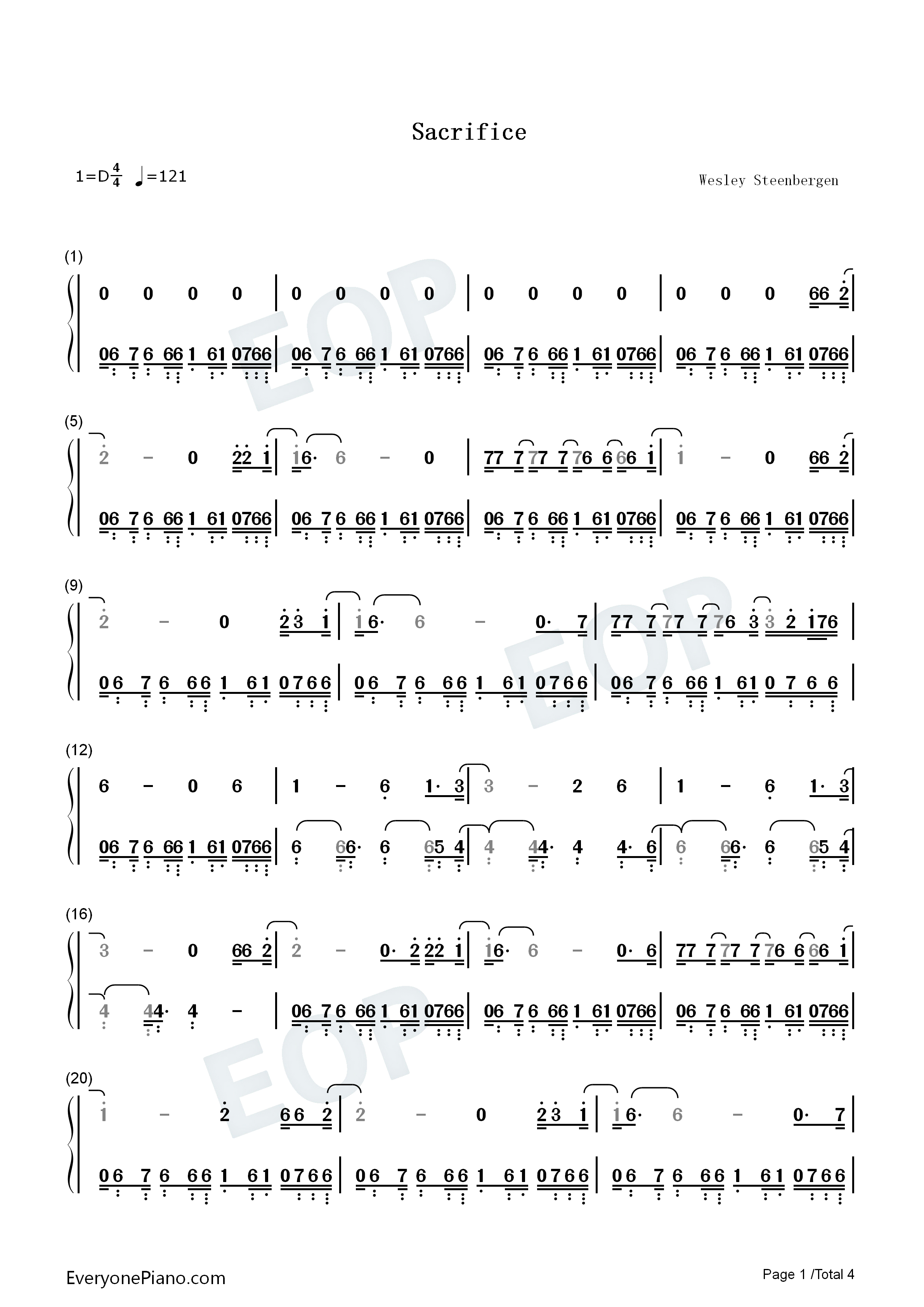 Sacrifice钢琴简谱_The_Weeknd演唱