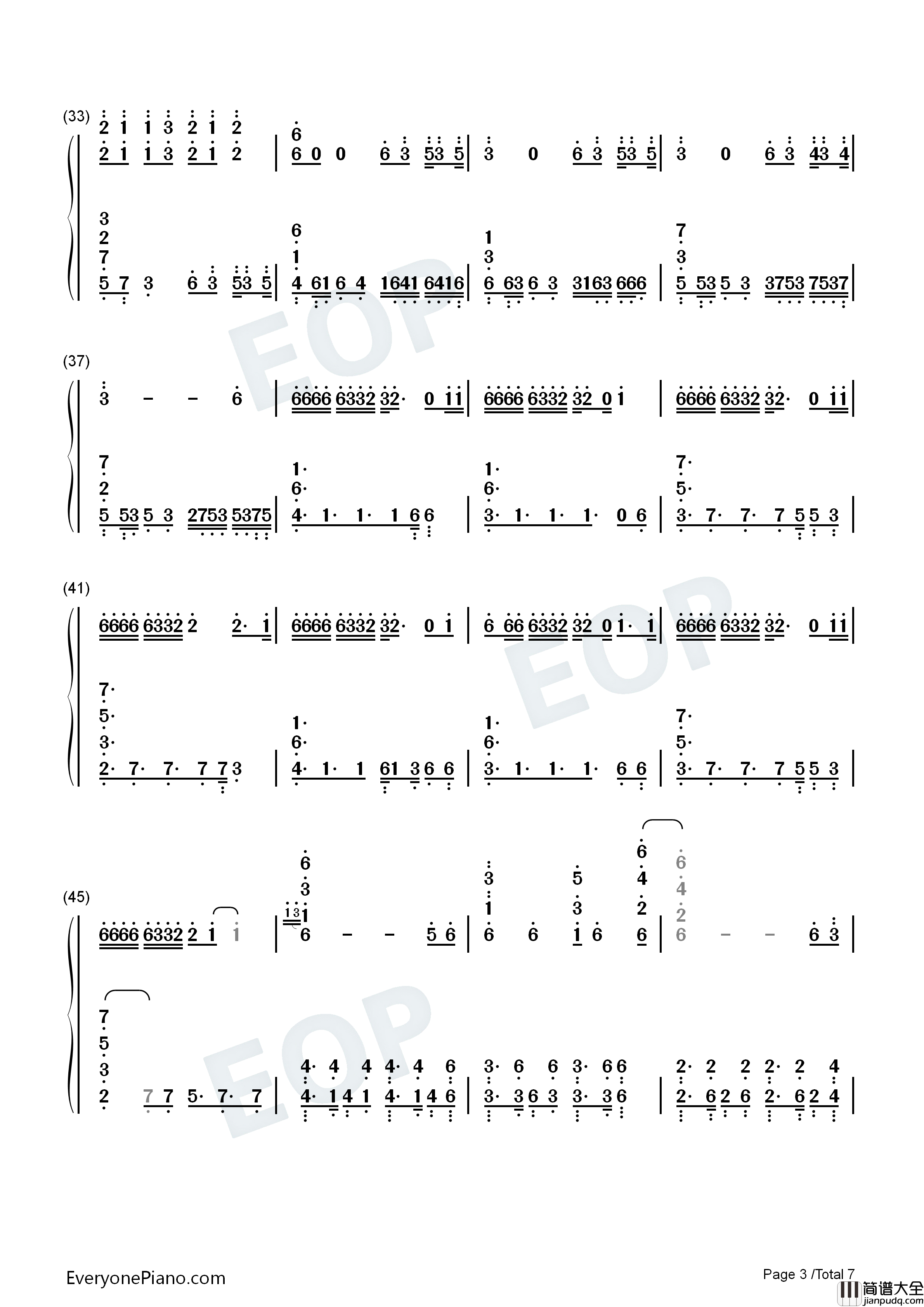 One_Last_Kiss钢琴简谱_宇多田光演唱