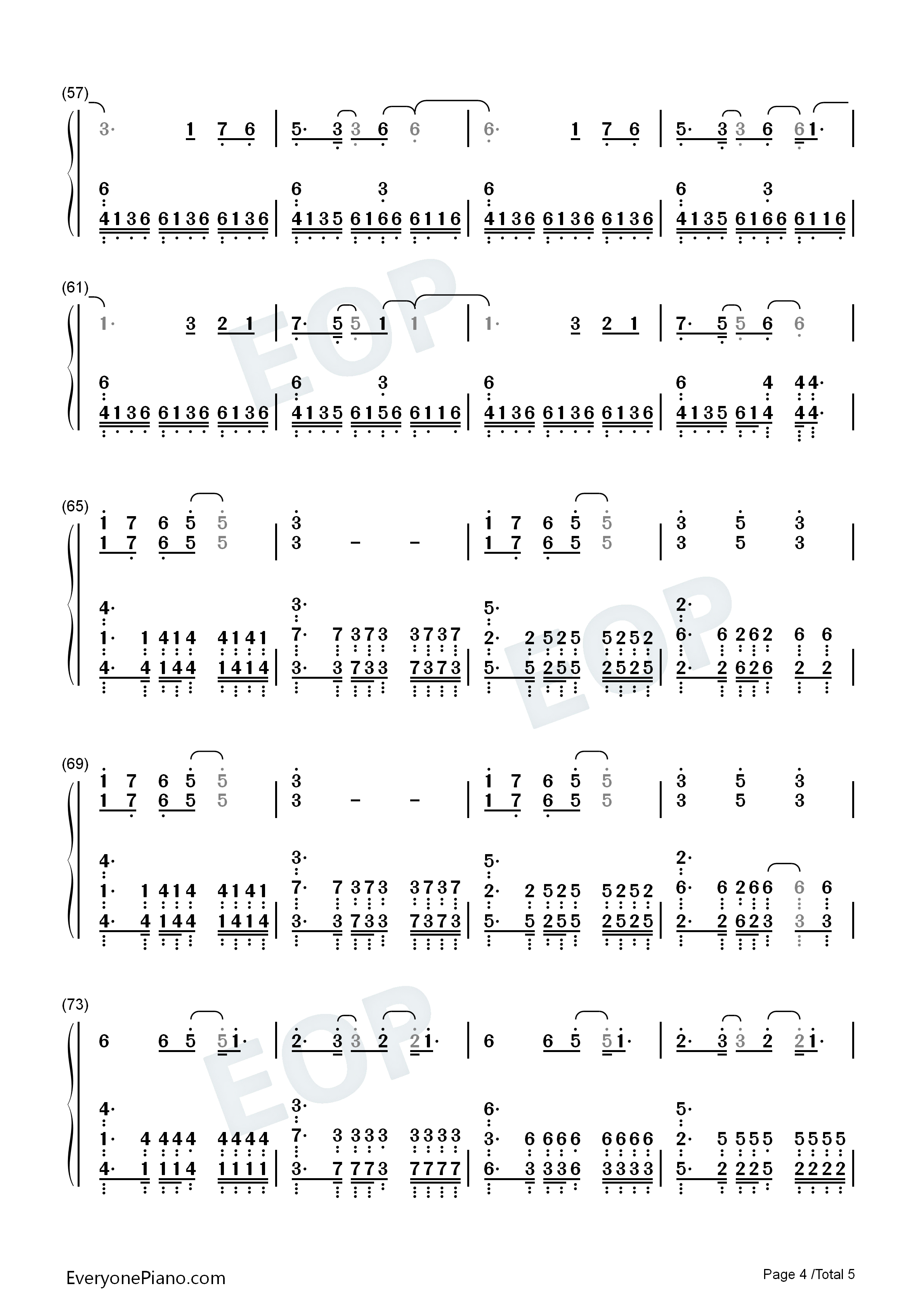 One_Final_Chance钢琴简谱_World_Beyond演唱