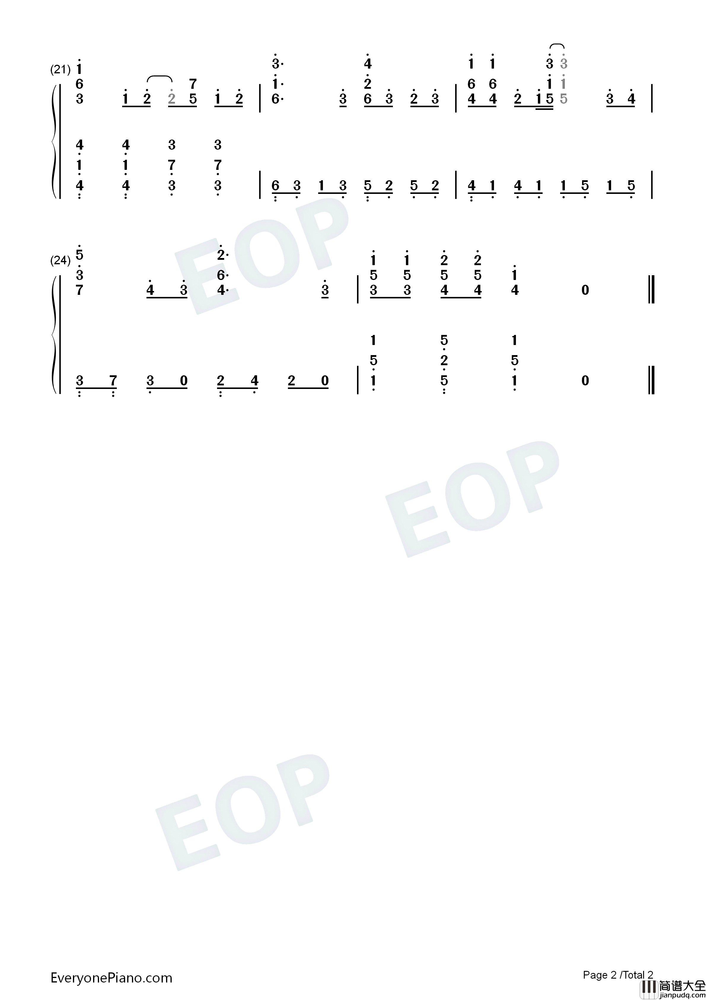 寄予后人钢琴简谱_松泽由美演唱