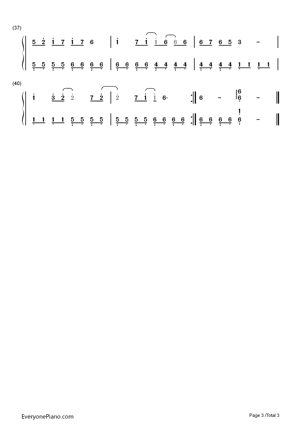 不怕不怕钢琴简谱_郭美美演唱