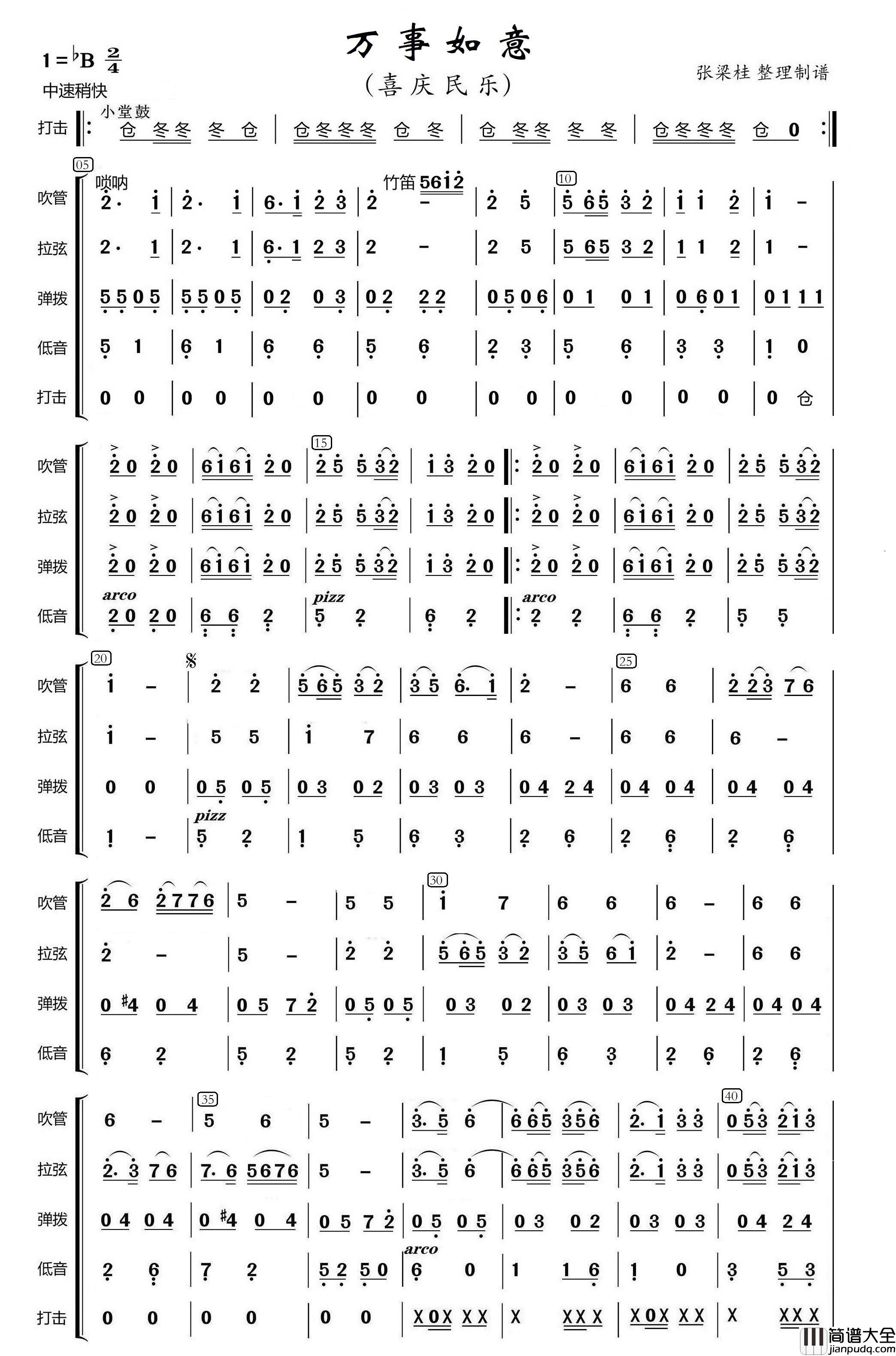 万事如意（民乐合奏）简谱_演唱_博士制作曲谱