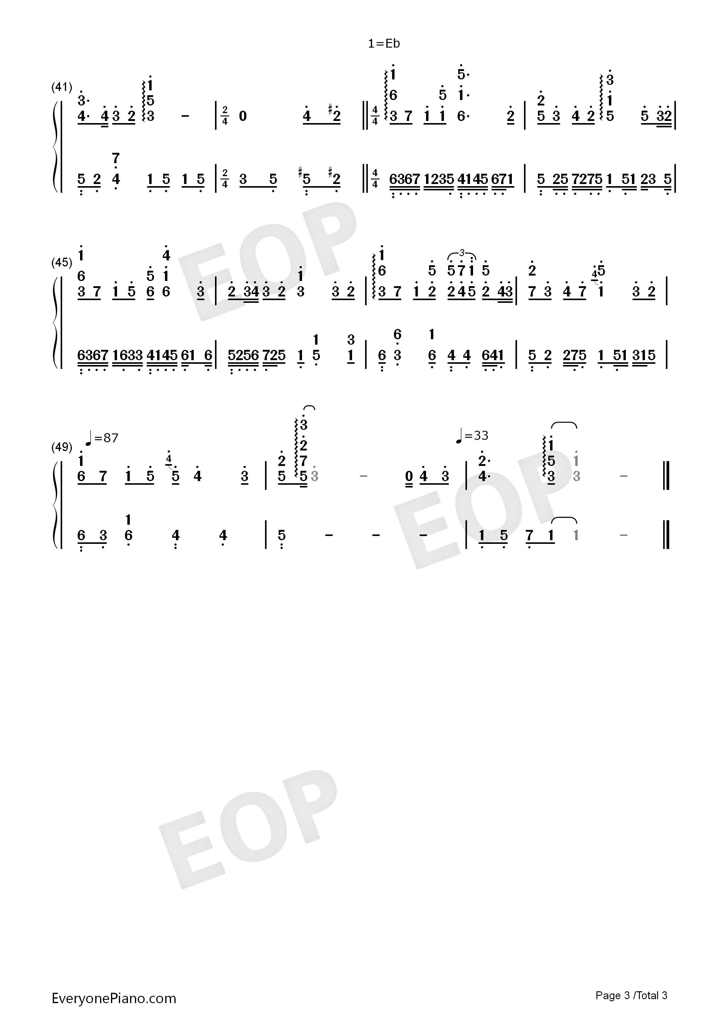 爱的魔法钢琴简谱_金莎演唱