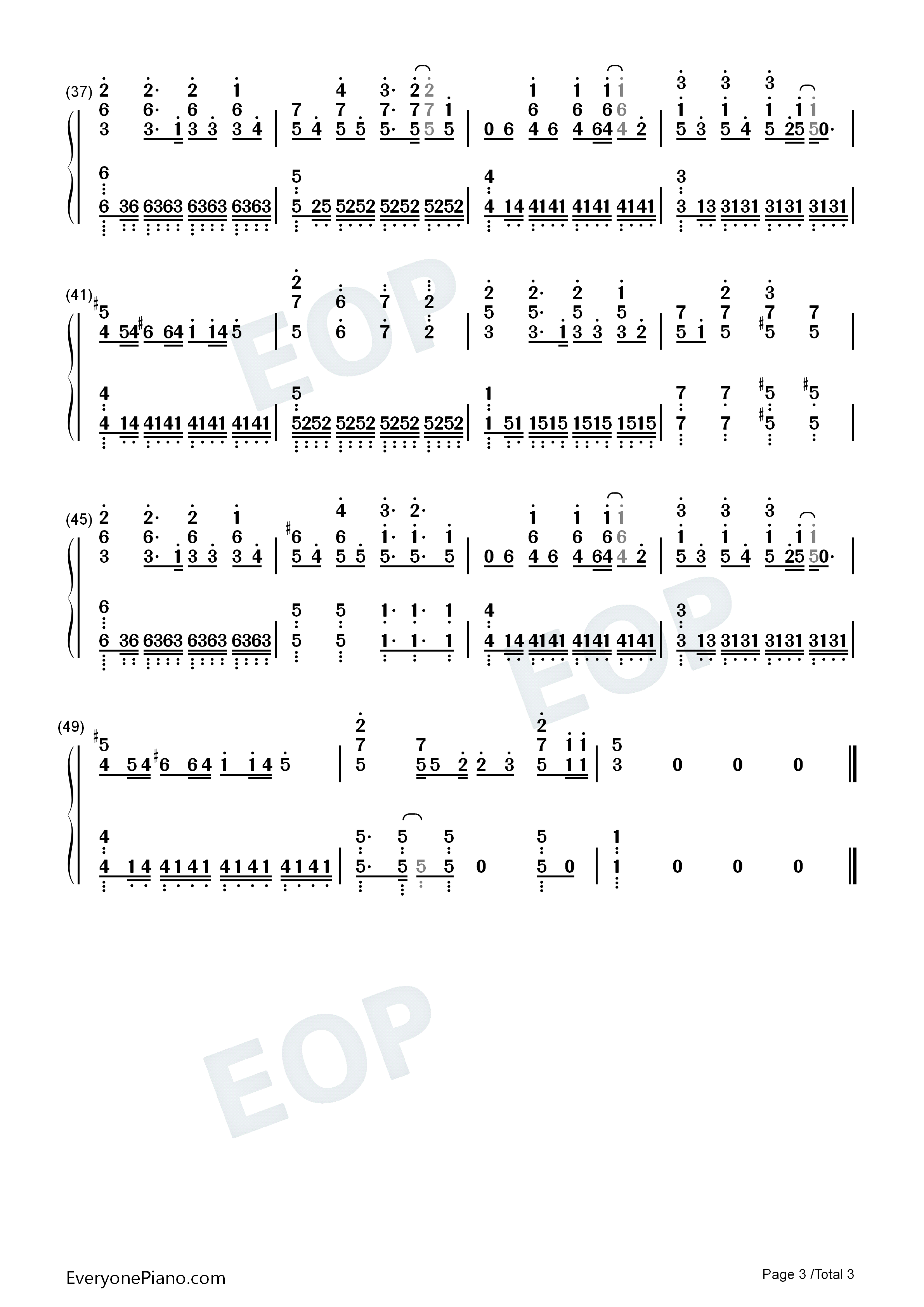 始まるのは、サヨナラ钢琴简谱_ON/OFF演唱