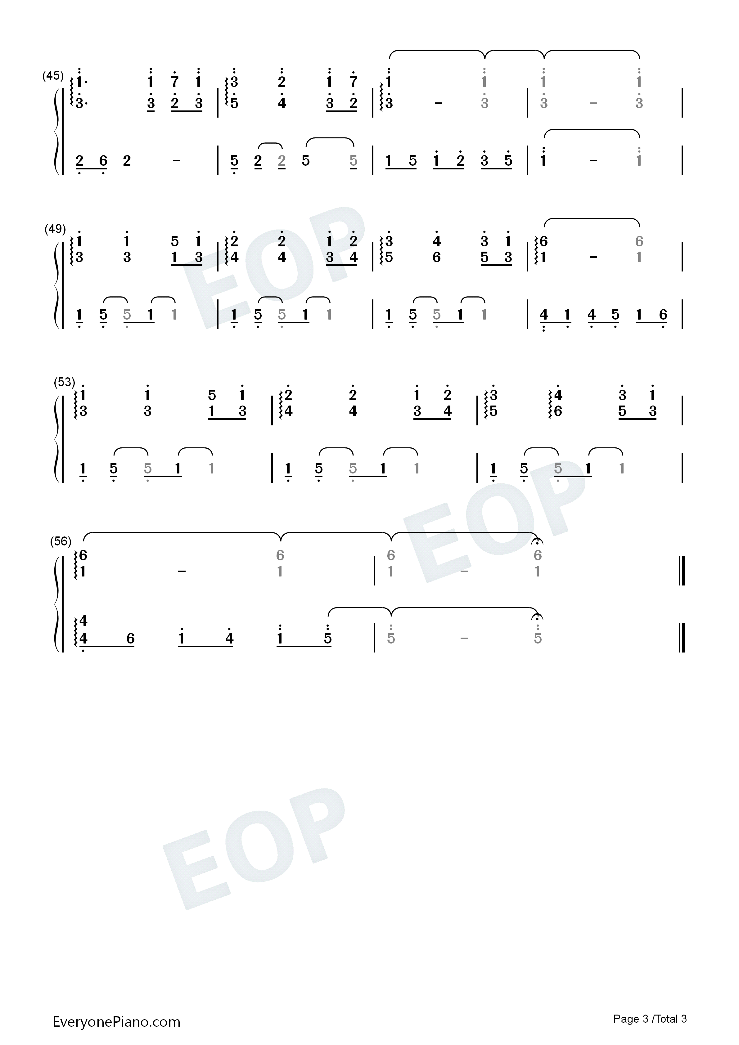 晴空钢琴简谱_未知演唱