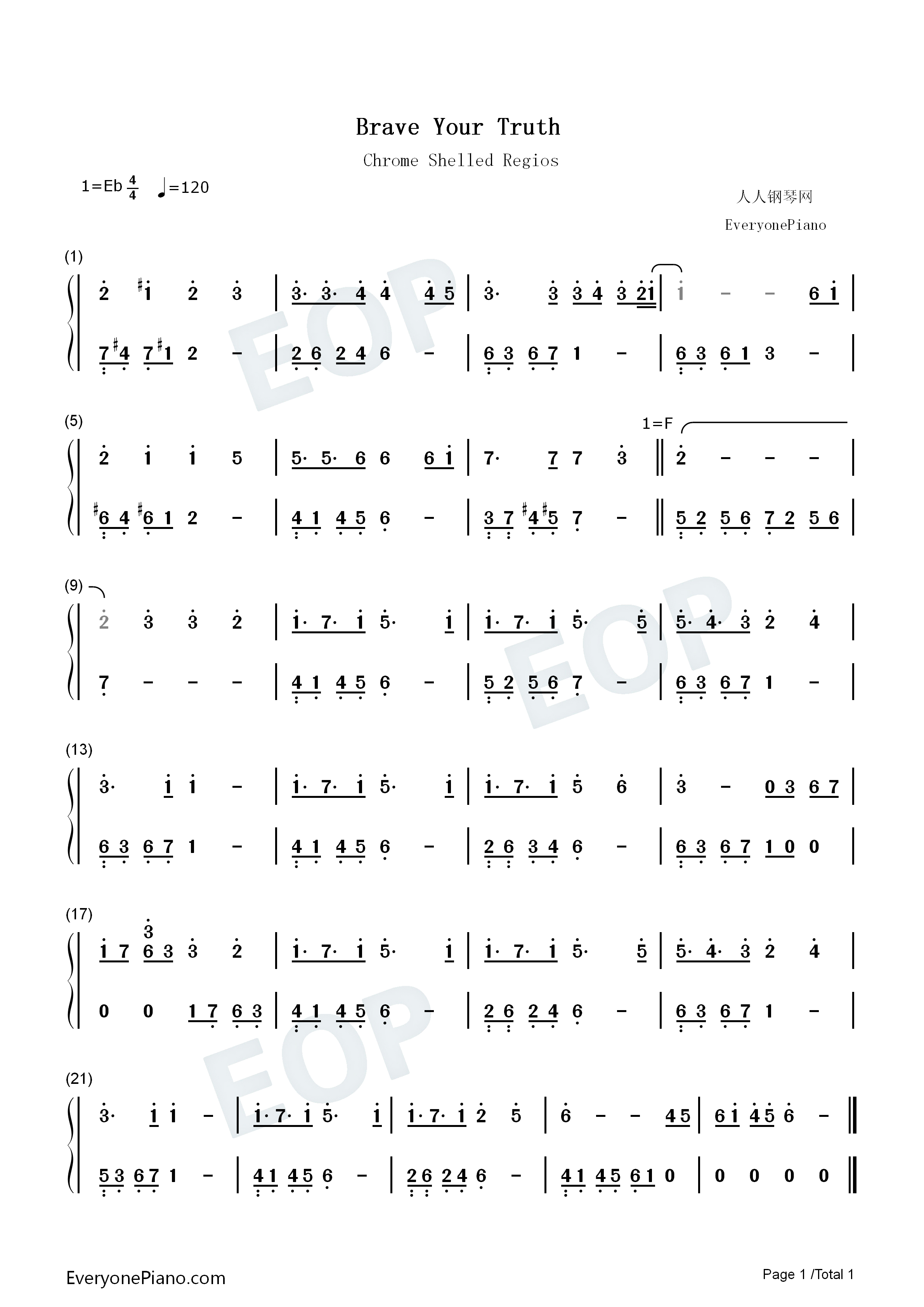 Brave_Your_Truth钢琴简谱_Daisy_×_Daisy演唱