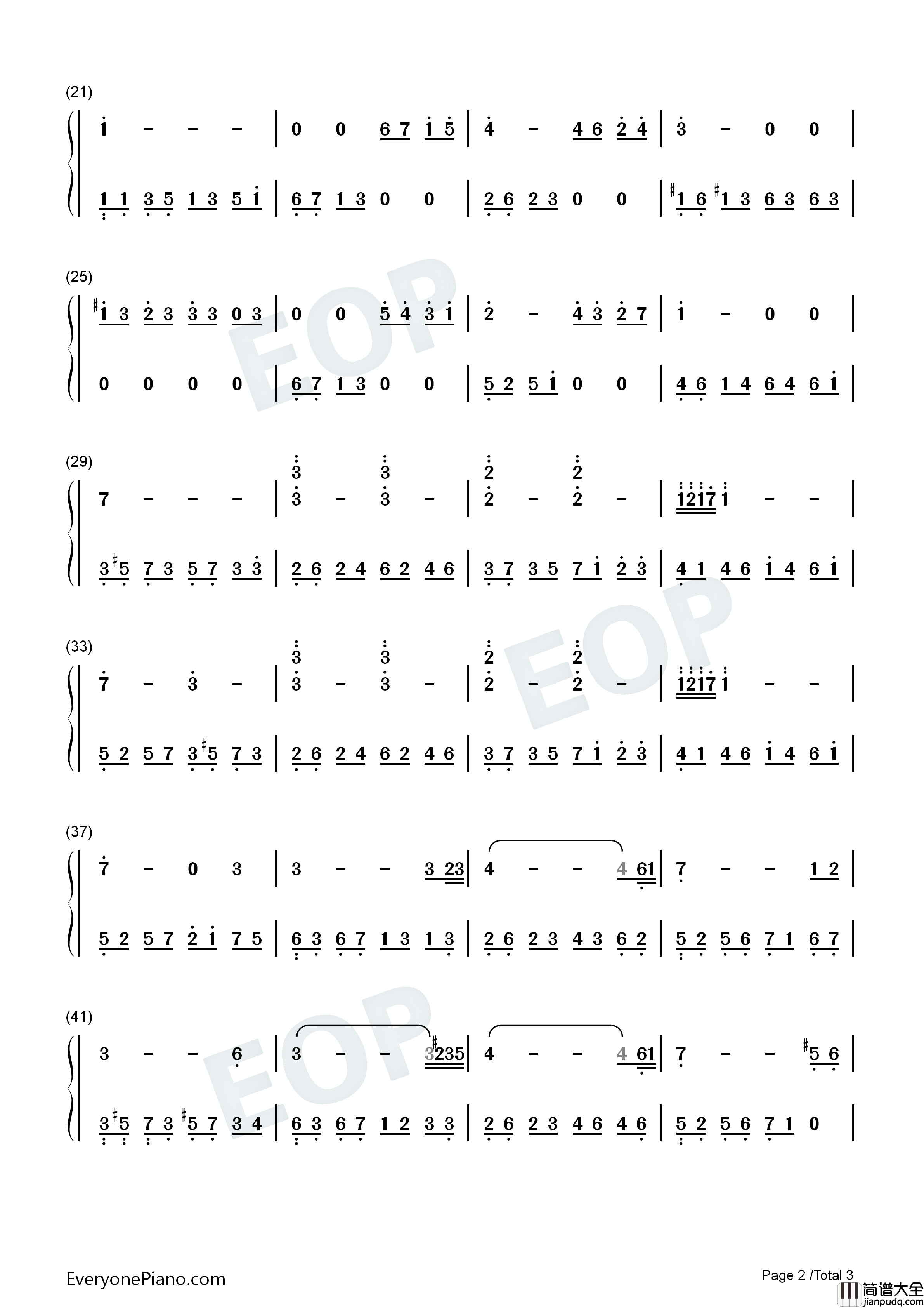 治愈系钢琴简谱_未知演唱