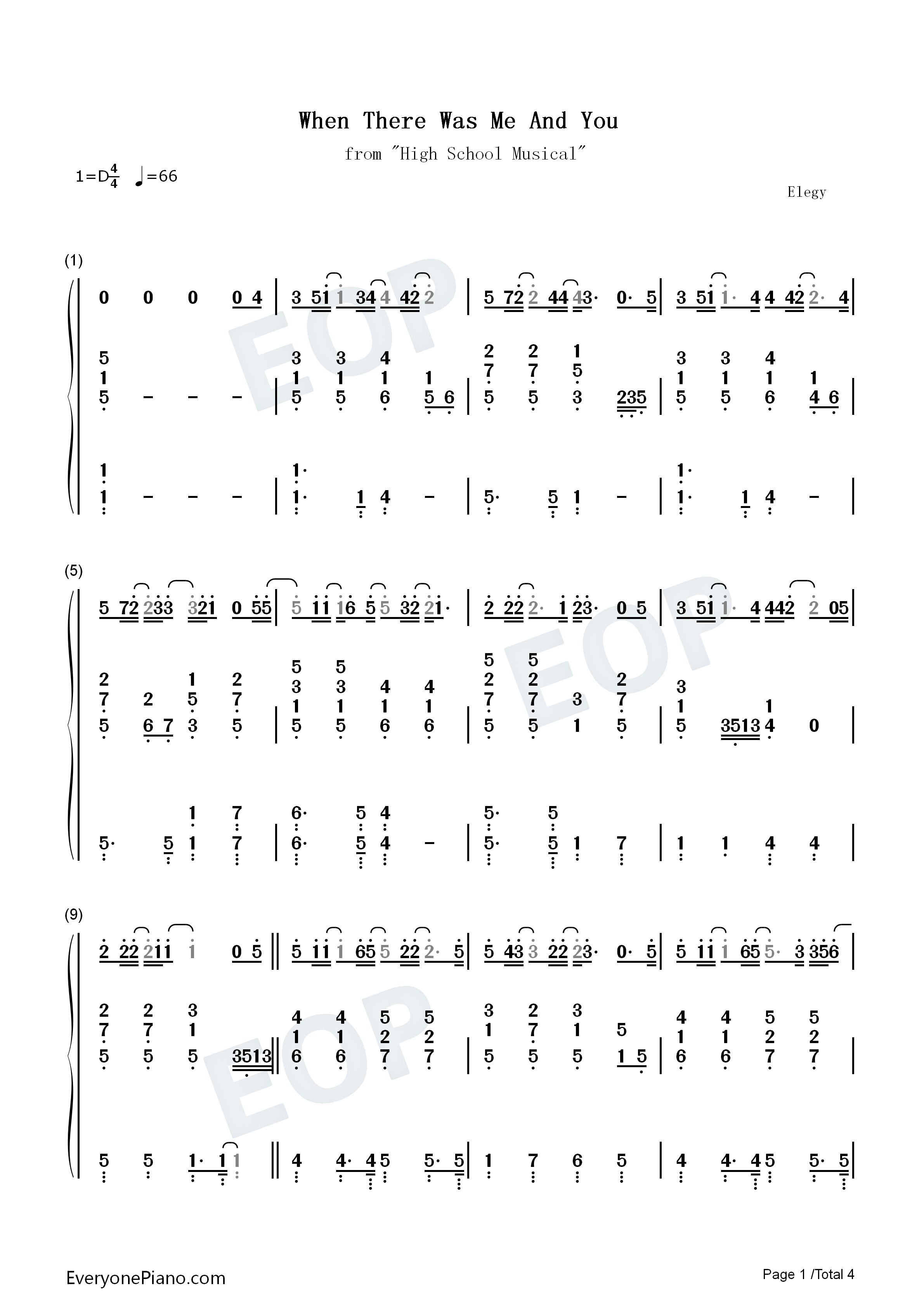 When_There_Was_Me_And_You钢琴简谱_Vanessa_Anne_Hudgens演唱