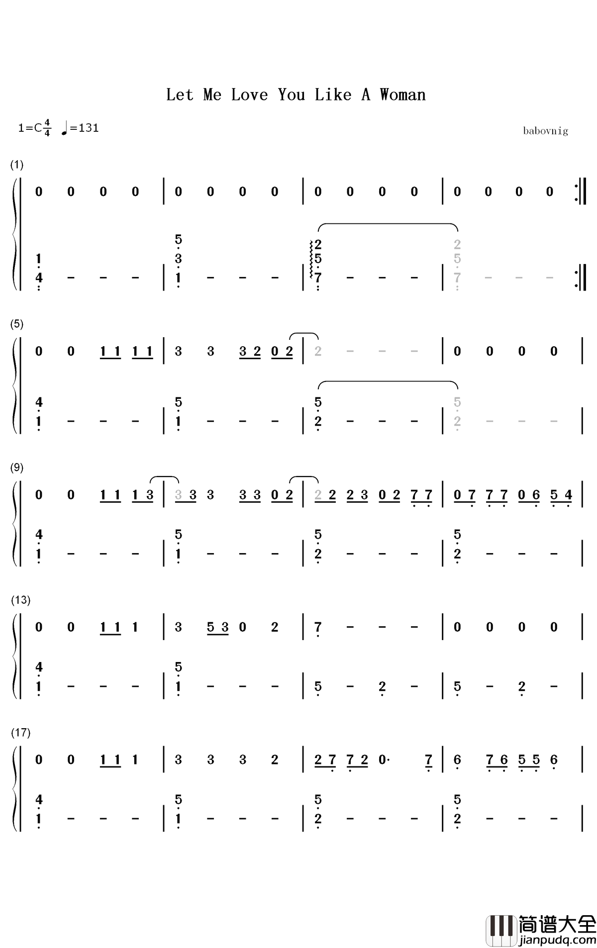 Let_Me_Love_You_Like_A_Woman钢琴简谱_数字双手_Lana_Del_Rey