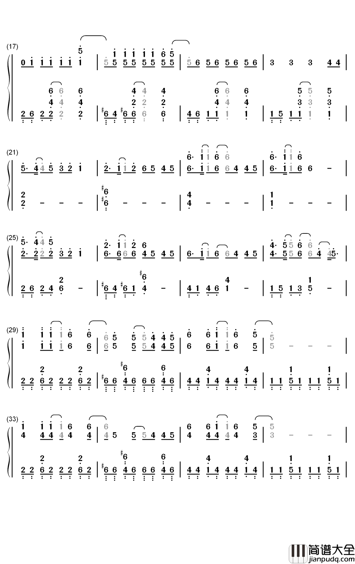 Moon钢琴简谱_数字双手_金硕珍_防弹少年团