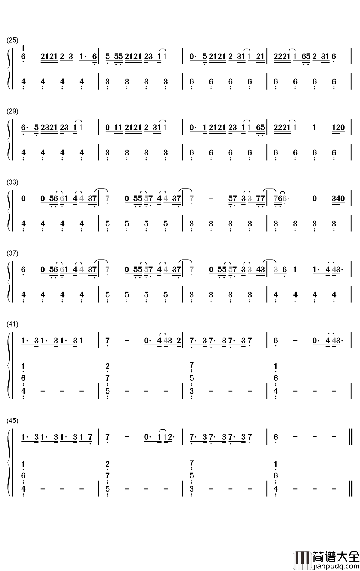 Lonely钢琴简谱_数字双手_Justin_Bieber_Benny_Blanco