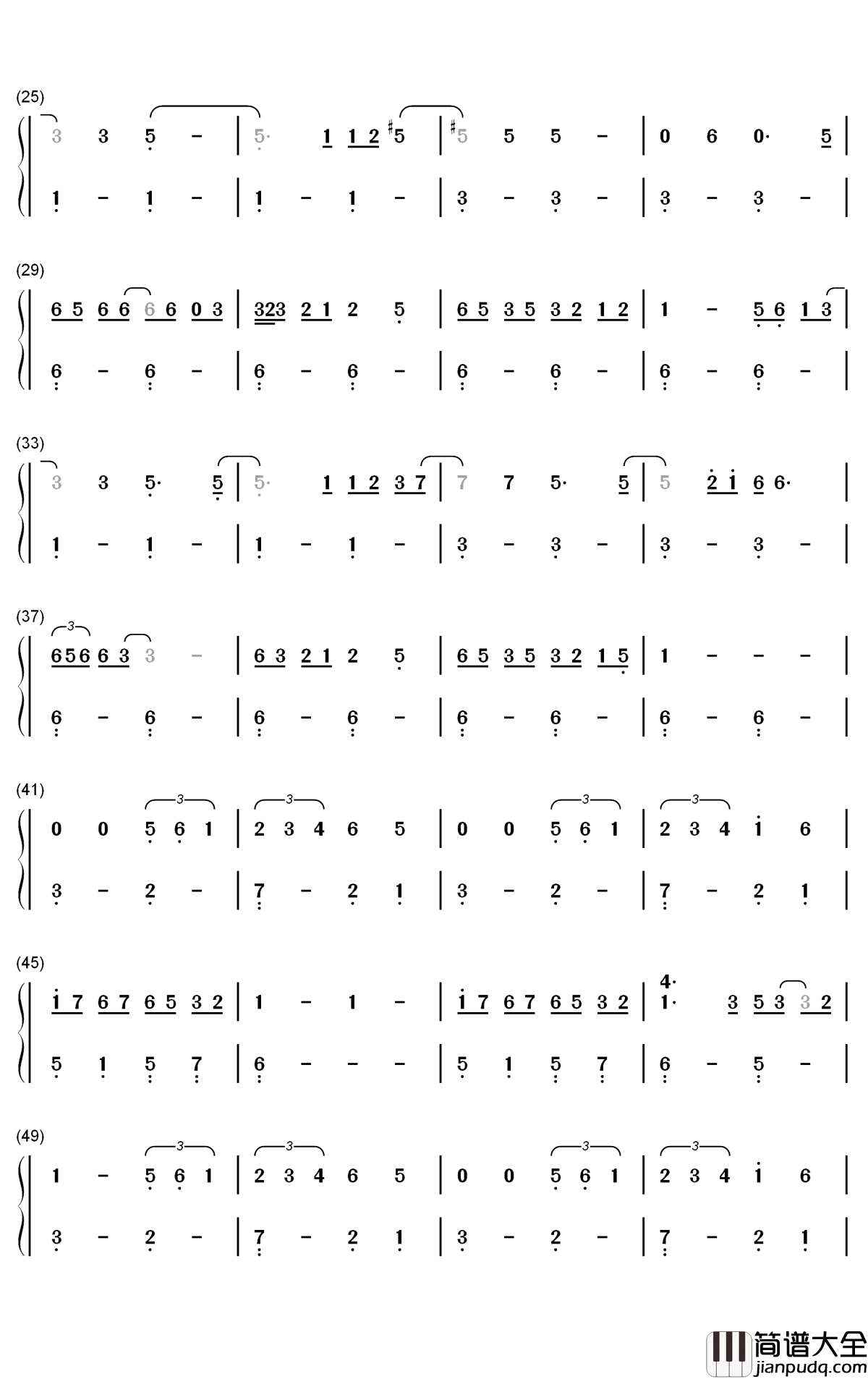 POV钢琴简谱_数字双手_Ariana_Grande