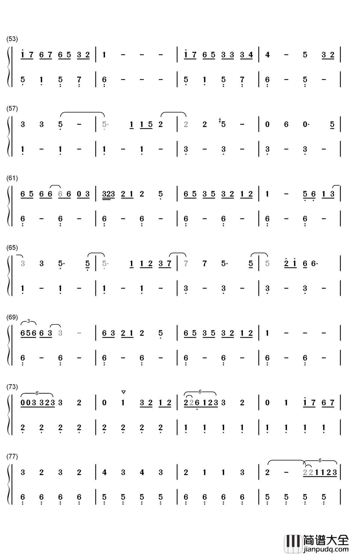 POV钢琴简谱_数字双手_Ariana_Grande