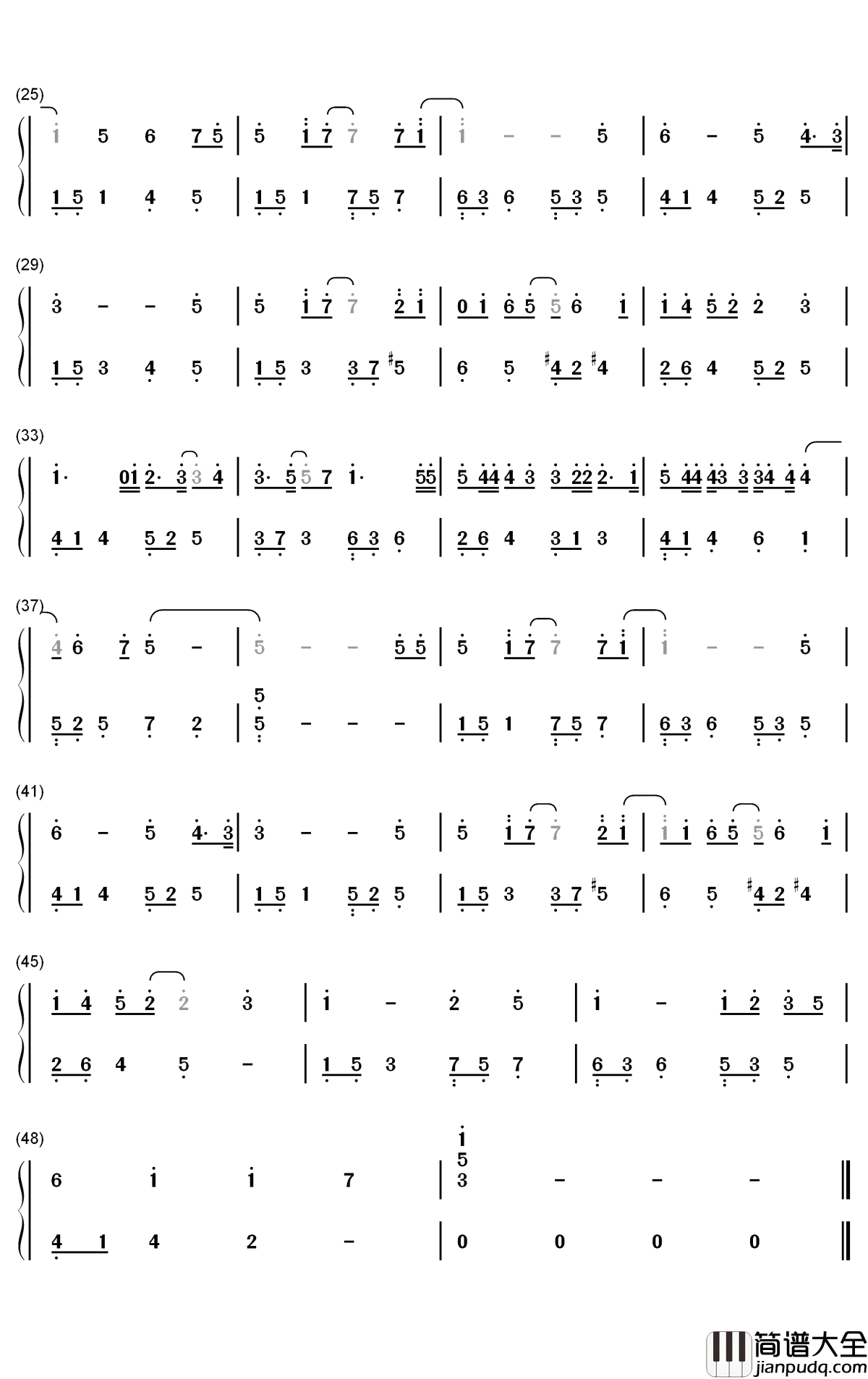 If_Rain钢琴简谱_数字双手_萨吉