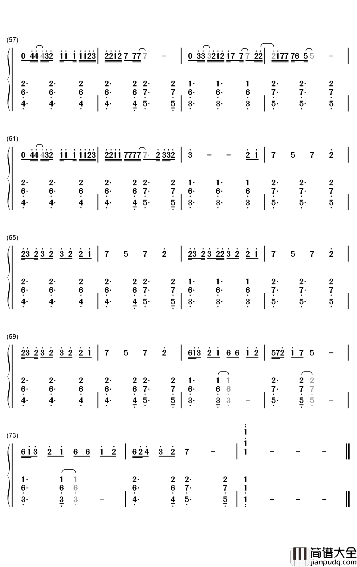 Fever钢琴简谱_数字双手_Dua_Lipa_Angèle