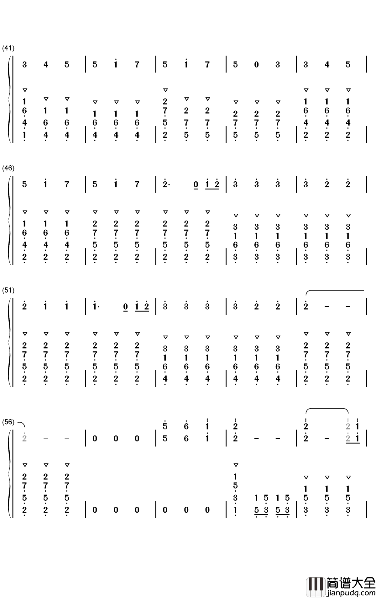 粉色闪电钢琴简谱_数字双手_R1SE
