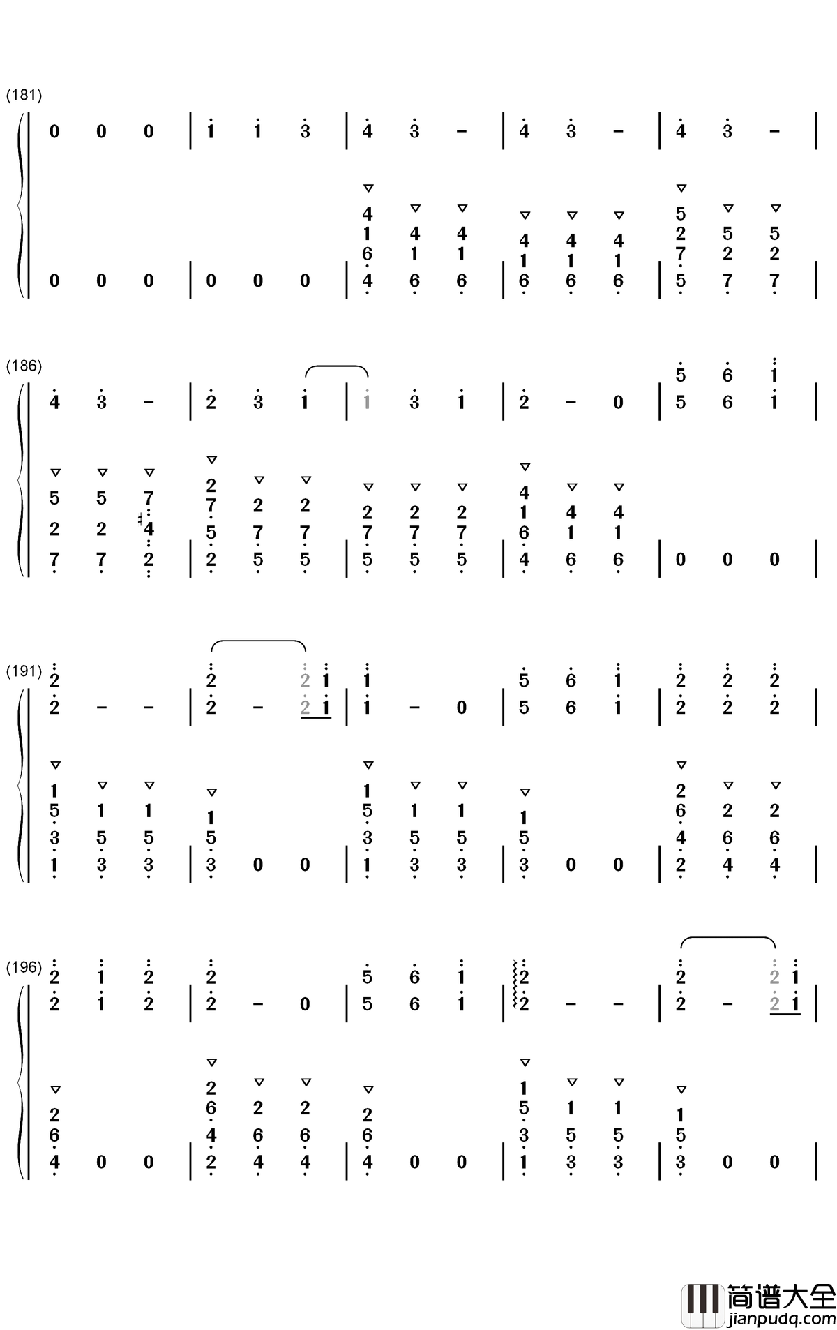 粉色闪电钢琴简谱_数字双手_R1SE